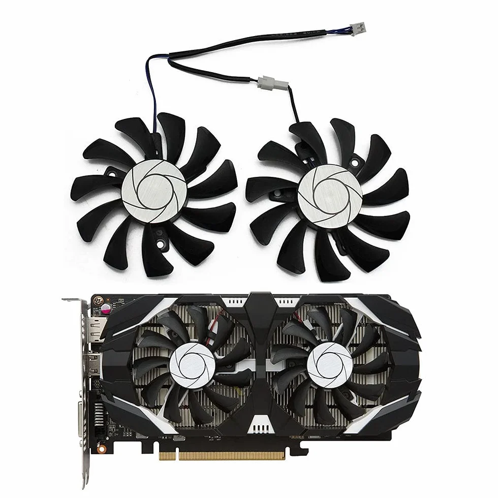 HA8010H12F-Z 75MM 2Pin GTX1050Ti GPU Cooler Fan per Geforce GTX 1050Ti GTX-1050-Ti-4GT-OC (2PZ)