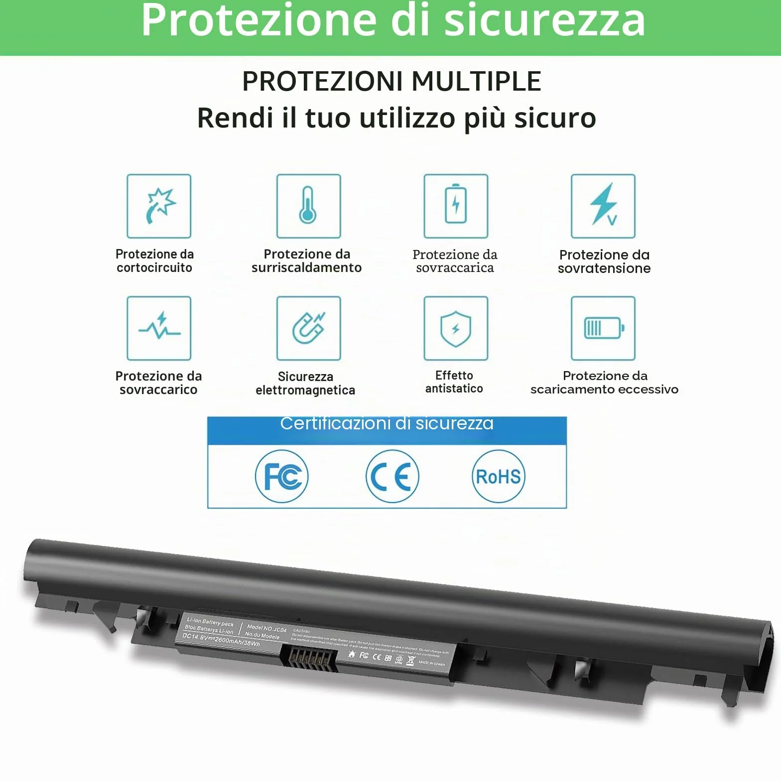 JC03 JC04 - Batteria di ricambio per computer portatile HP 919700-850 919701-850 15-bs0xx 17-bs0xxx 15-bs1xx 15-bw0xx 17-ak0xx 17-bs020nr 17-bs15-bs15 3 cl 17 bs 15-bw Series Pavilion 250 G6 255 G6