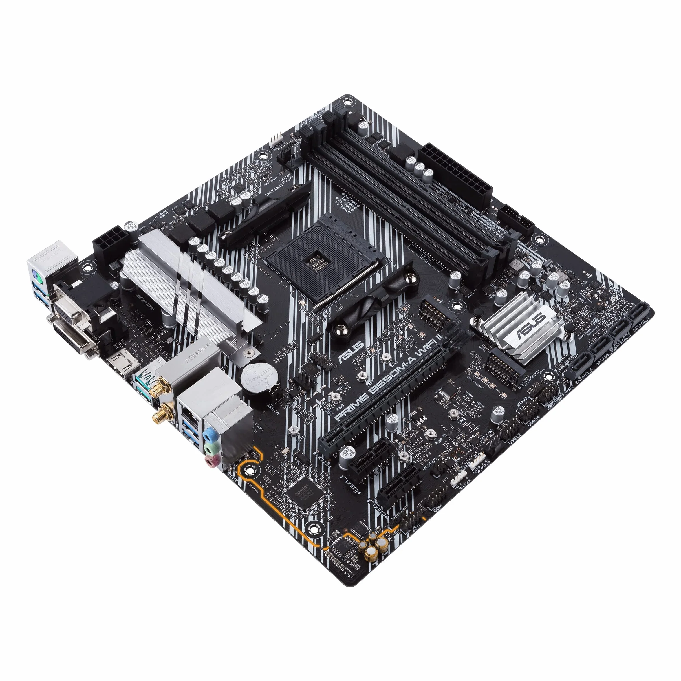ASUS PRIME B550M-A WiFi II Scheda Madre microATX, AMD B550, Socket AM4, DDR4, PCI 4.0, LAN Realtek 1Gb, WiFi 6 (802.11ax), 2xM.2, 4xSATA 6GB/s, 2xUSB 3.2 Gen 2, Supporto Aura Sync RGB, Nero