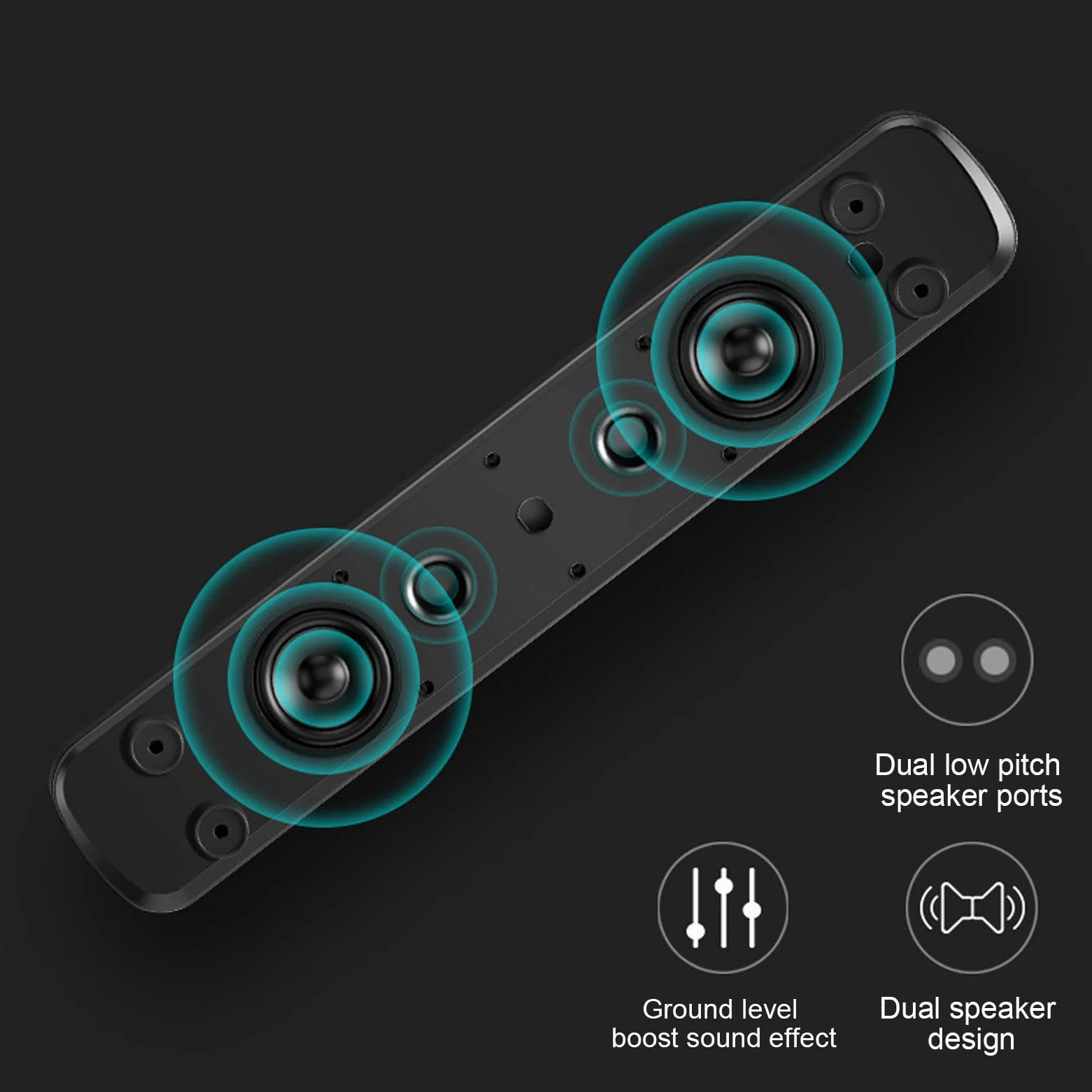 Altoparlante da Scrivania per Laptop con Audio 3D Ad Alto Rendimento Ed Effetti Luminosi Unici per Uso Personale e Streaming, Design ABS Resistente, 1 unità