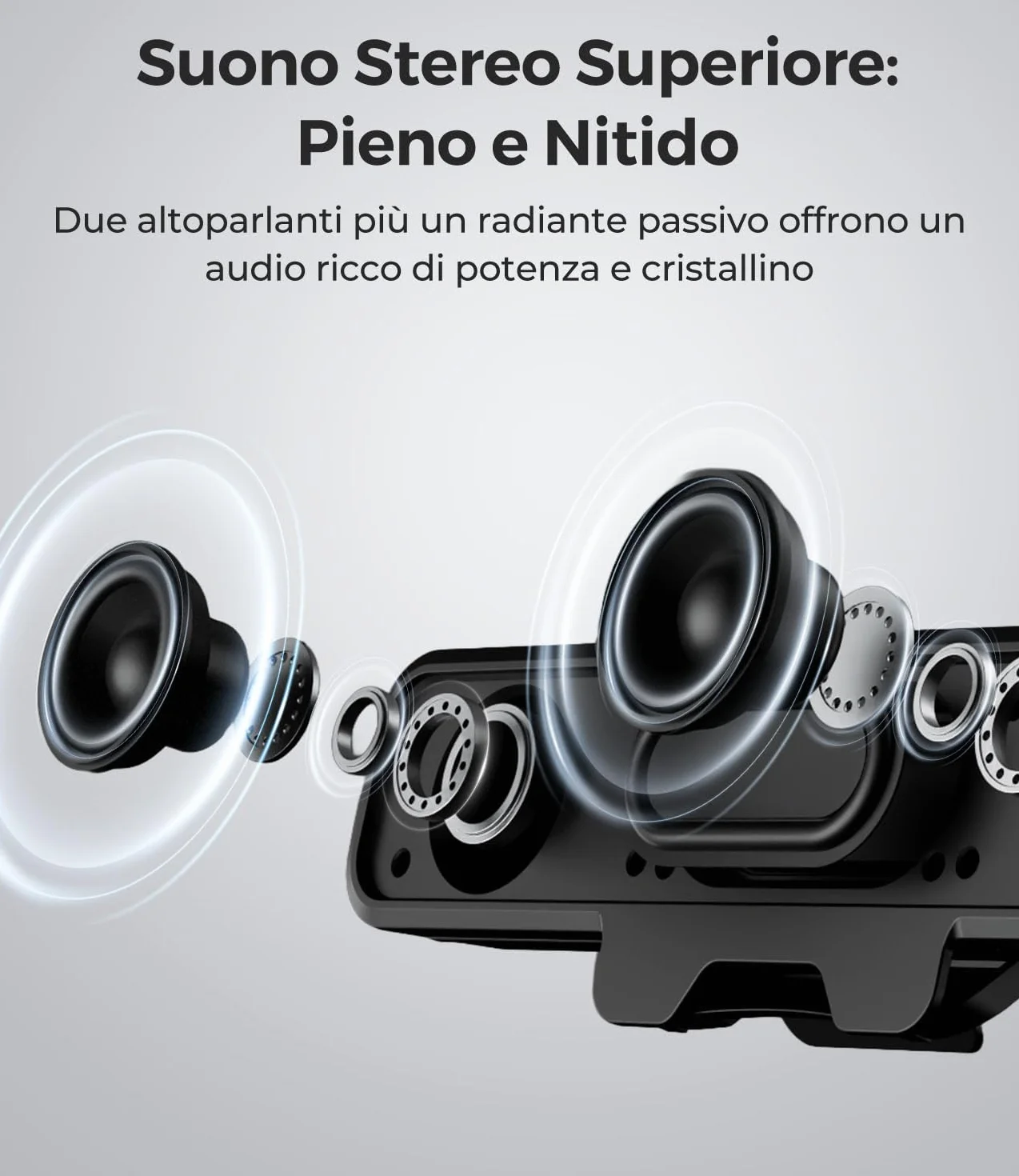 Sound Bar Stereo per Computer Desktop, Bassi Profondi, Type-C & USB-A
