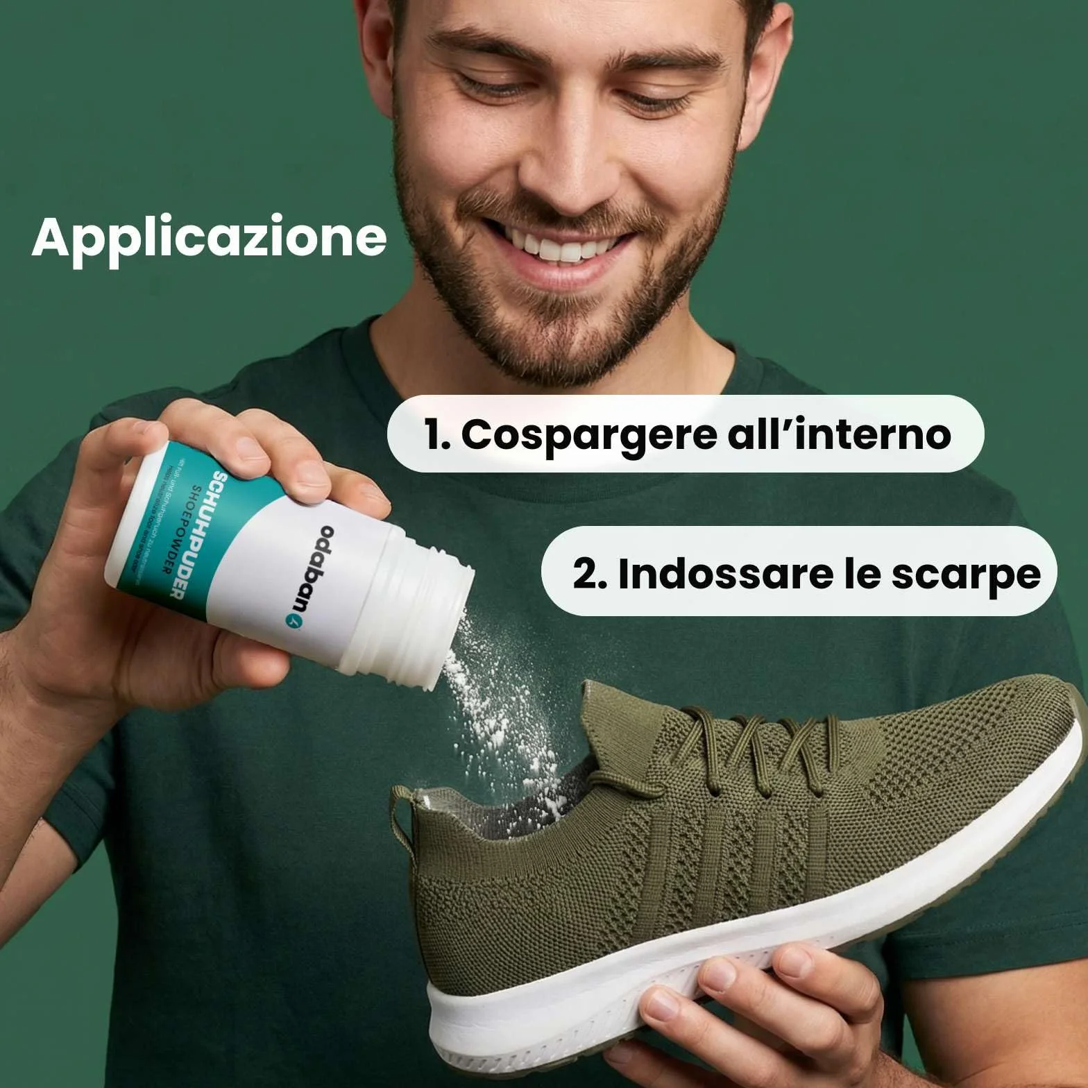 Odaban Polvere Deodorante per Piedi e Scarpe 50 g Neutralizza Odori