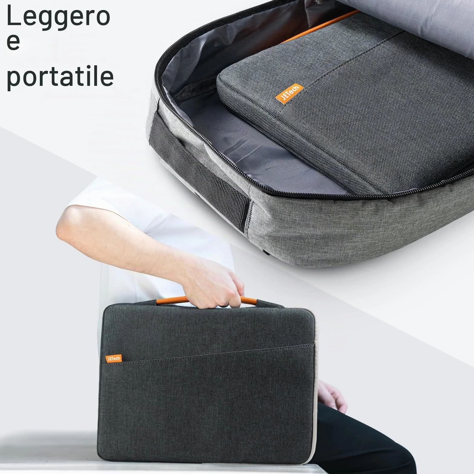 JETech Custodia Laptop per MacBook Neo (A18 Pro), 13-14 Pollici MacBook Air/Pro (M1-M5, 2020-2026), Custodia Borsa con Maniglia e Tasca Portatili (Grigio Scuro)