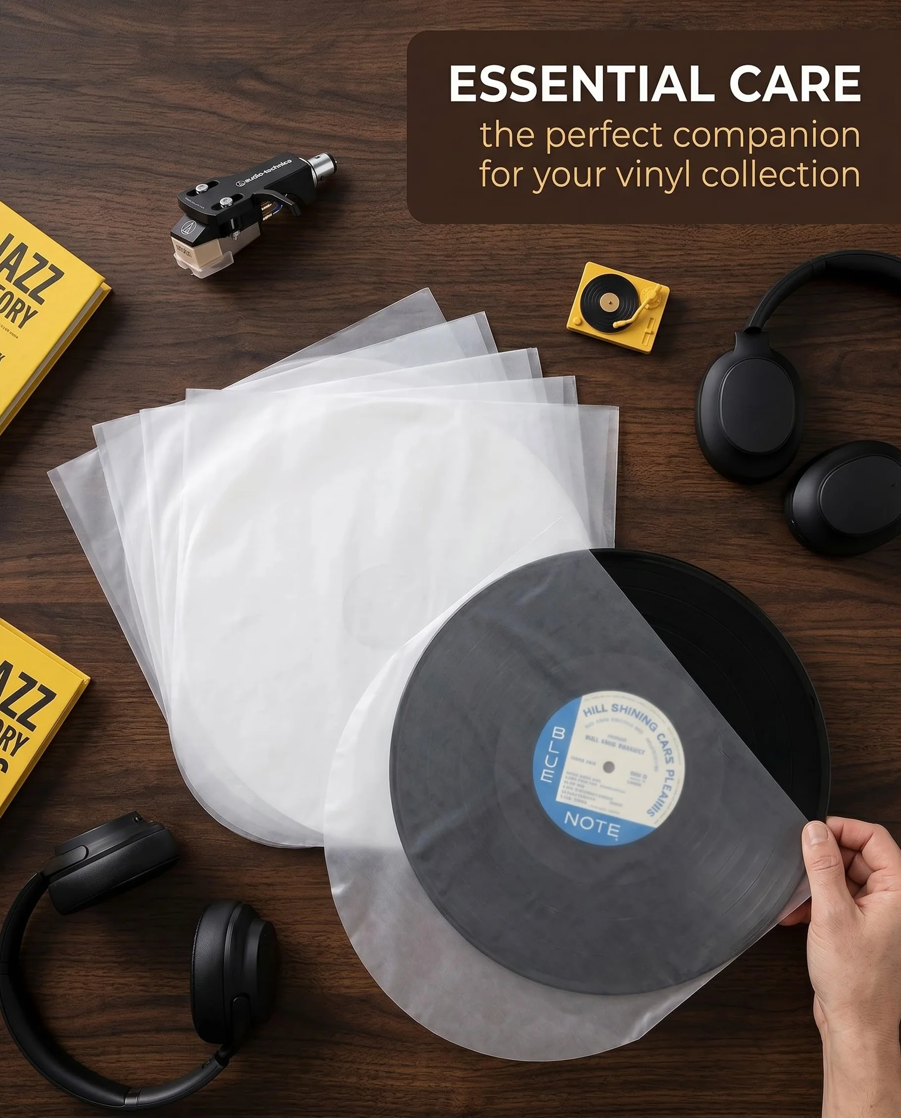 30 Pezzi Buste Interne per Vinili 12 Pollici, Protezioni LP Antistatiche, Sleeves Semitrasparenti con Fondo a U, 33 Giri