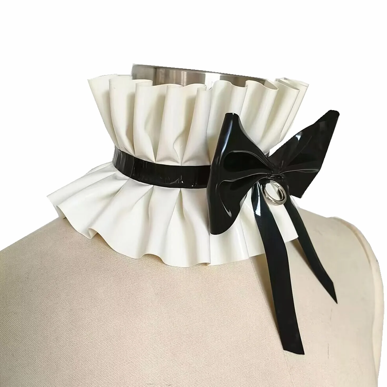 Collare in Lattice Pizzo Girocollo Arricciato Costumi Colletto Falso Accessorio Decorativo Rimovibile