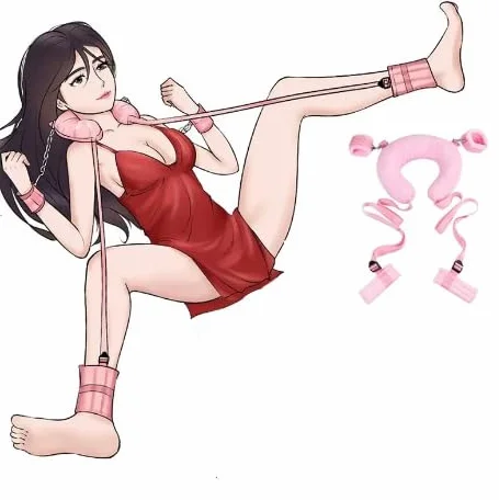 Cinghie Regolabili per Collo, Cosce, Caviglie e Polsi, Erotica per Adulti (Rosa)