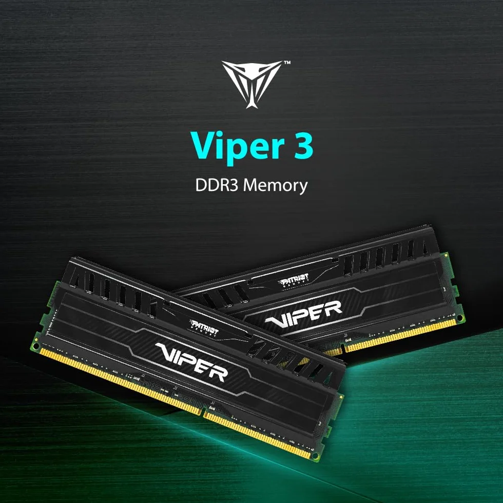 Patriot Memory Viper 3 Black Mamba DDR3 1600 16GB (2x8GB) C9 Kit Memoria Gaming XMP 1.3 Nero PV316G160C9K