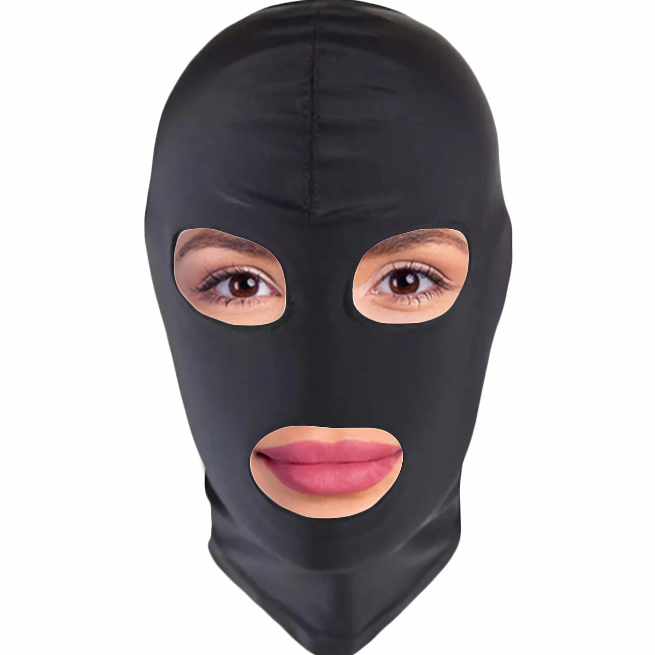 Maschera BDSM Donna Uomo Nero Spandex 58cm S/M Flessibile Traspirante Sadomaso Sex Toys Bondage