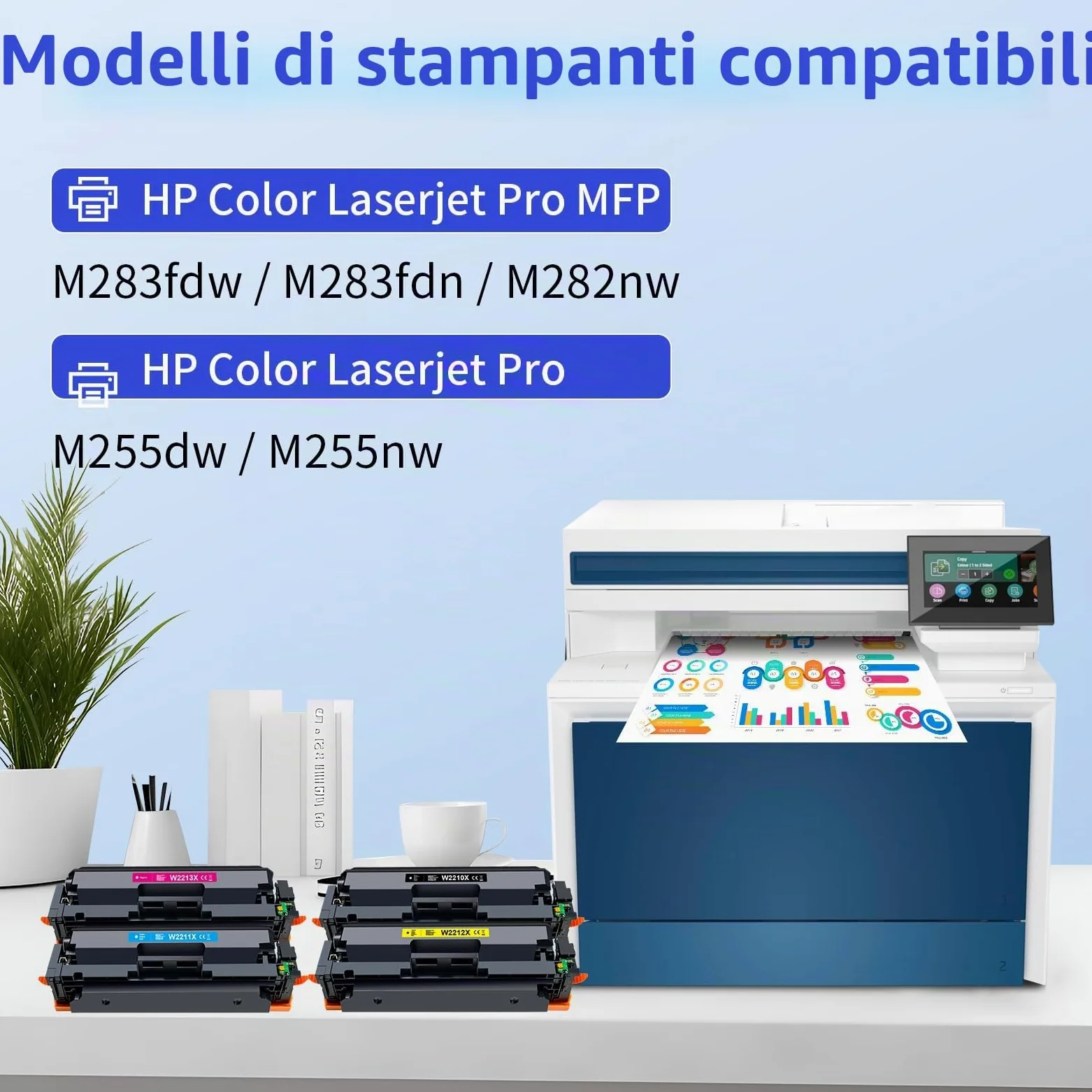 MYCARTRIDGE 207X Toner (con chip) di ricambio per HP 207X 207A | Compatibile con HP Color Laserjet pro MFP m283fdw m255dw m282nw W2210X W2211X W2212X W2213X confezione da 4