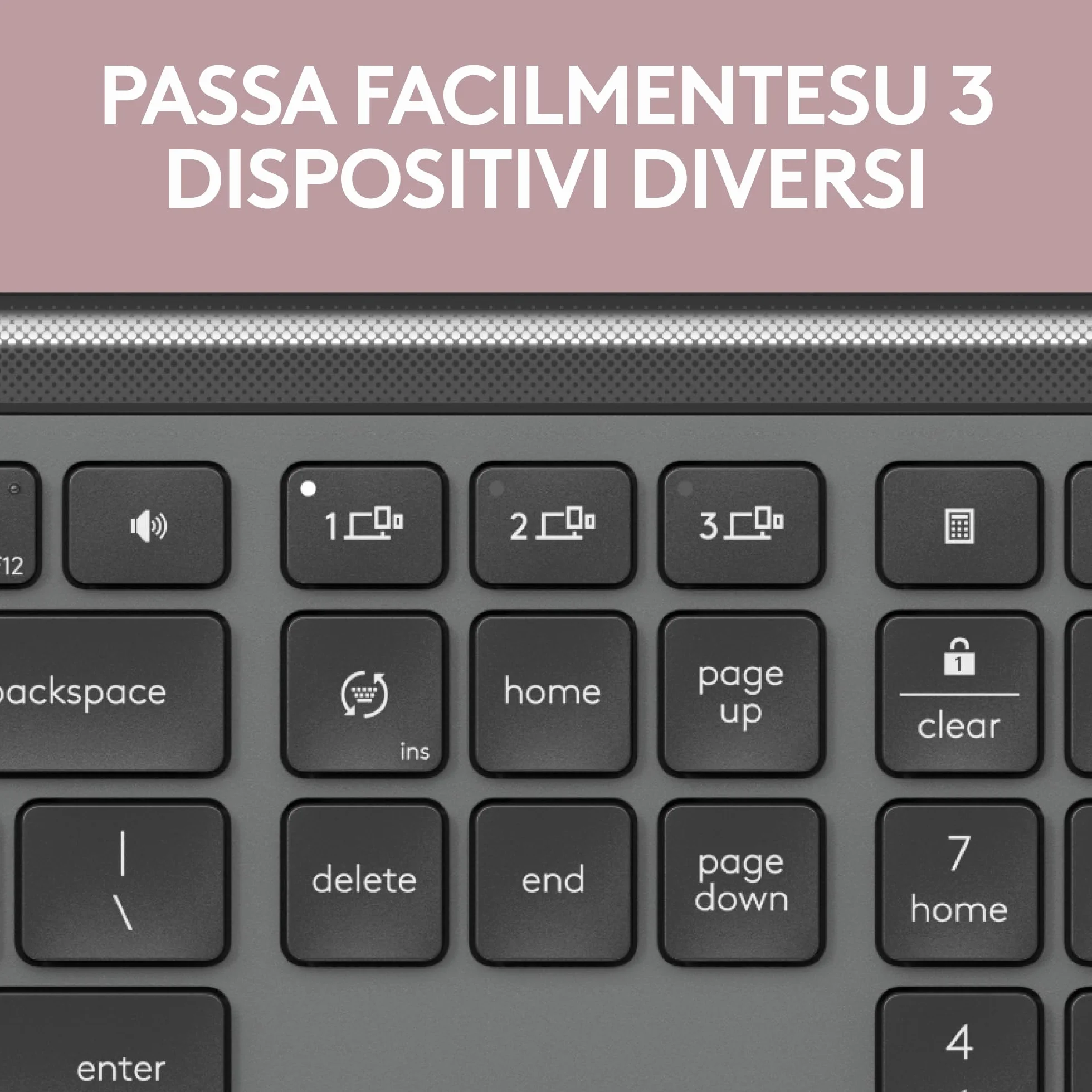 Logitech MK950 Signature Slim wireless tastiera e mouse Kit con di digitazione silenziosi, switch tra tre dispositivi, Bluetooth, più sistemi operativi, Windows, Mac, Layout Italiano QWERTY, Grafite