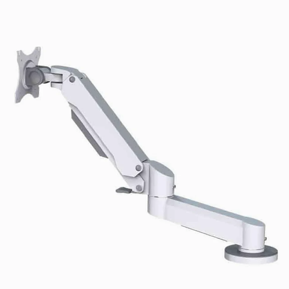 Supporto per monitor Supporto for monitor da tavolo bianco girevole regolabile a 2 bracci for schermi 15-32 pollici Supporto per monitor da scrivania