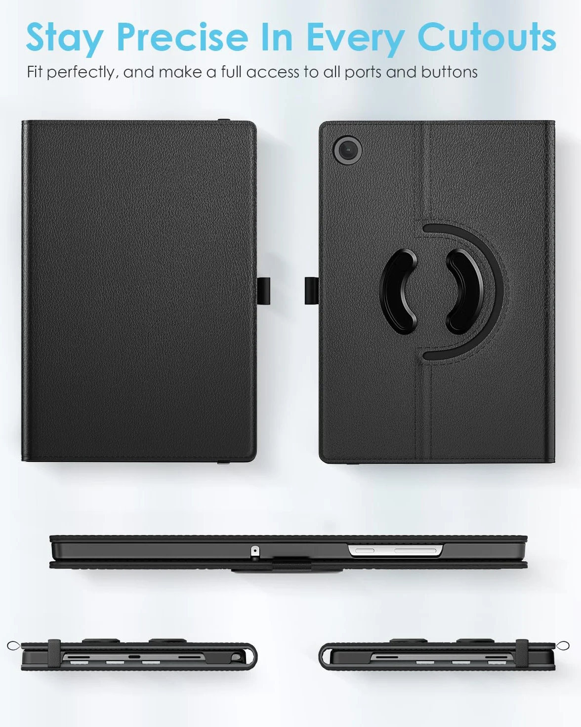 TiMOVO Cover Girevole per Samsung Galaxy Tab A11+/A11 Plus 11 Pollici 2025 SM-X230/X236/X238, Nero