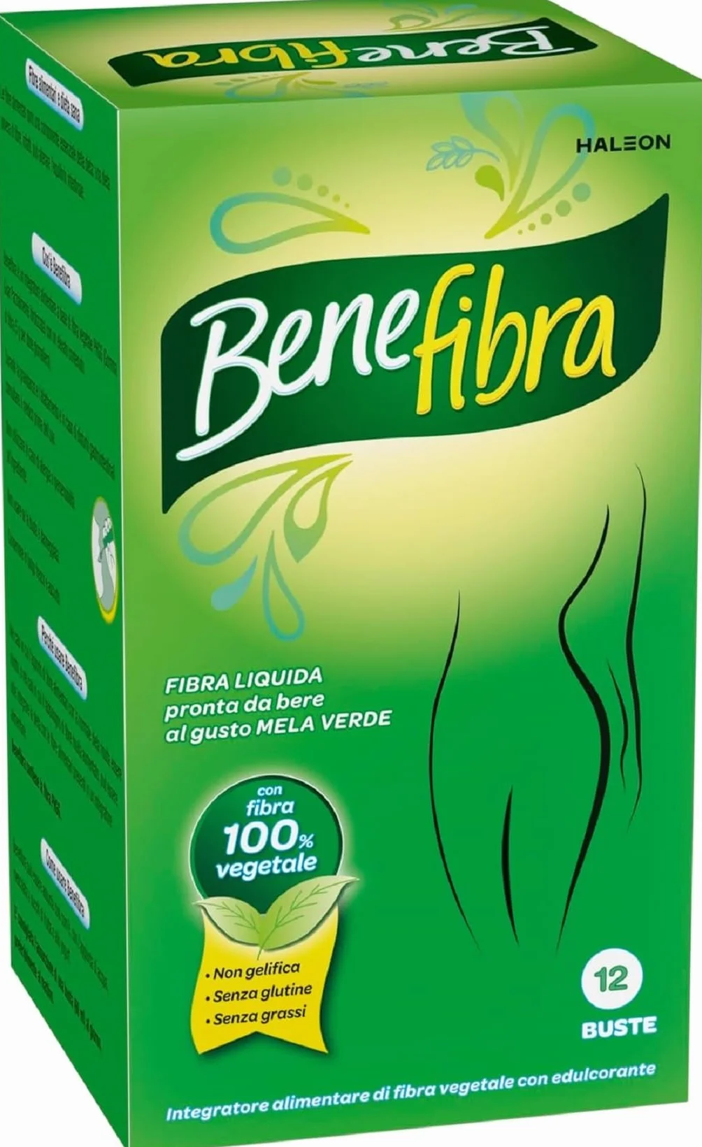 Benefibra Integratore Alimentare Fibra Flora Intestinale Gusto Mela Verde 12 Bustine