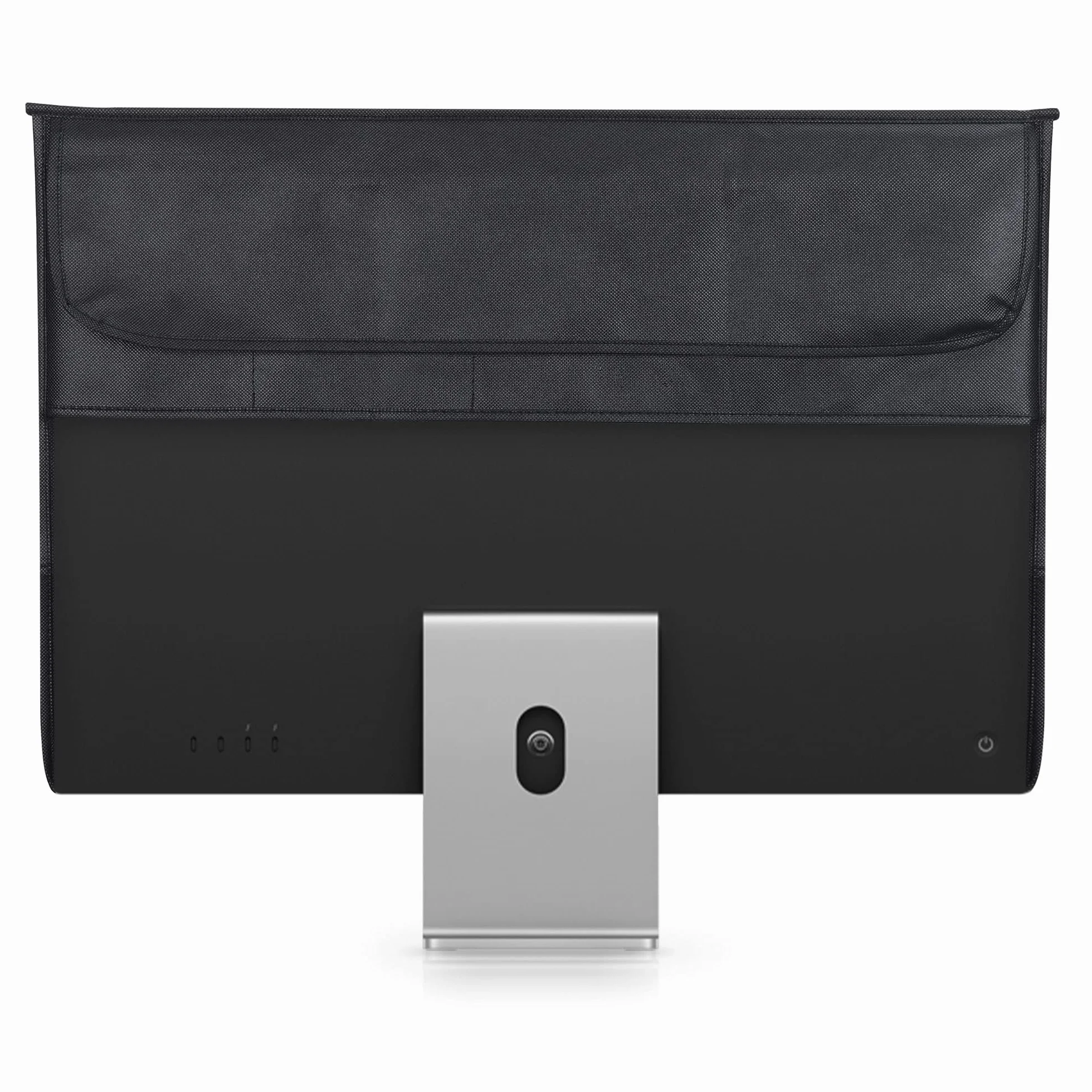 kwmobile Custodia 4in1 Compatibile con Apple iMac 24" - Fodero Monitor,Tastiera, Mouse e Cavi - Don't touch my Mac bianco/nero