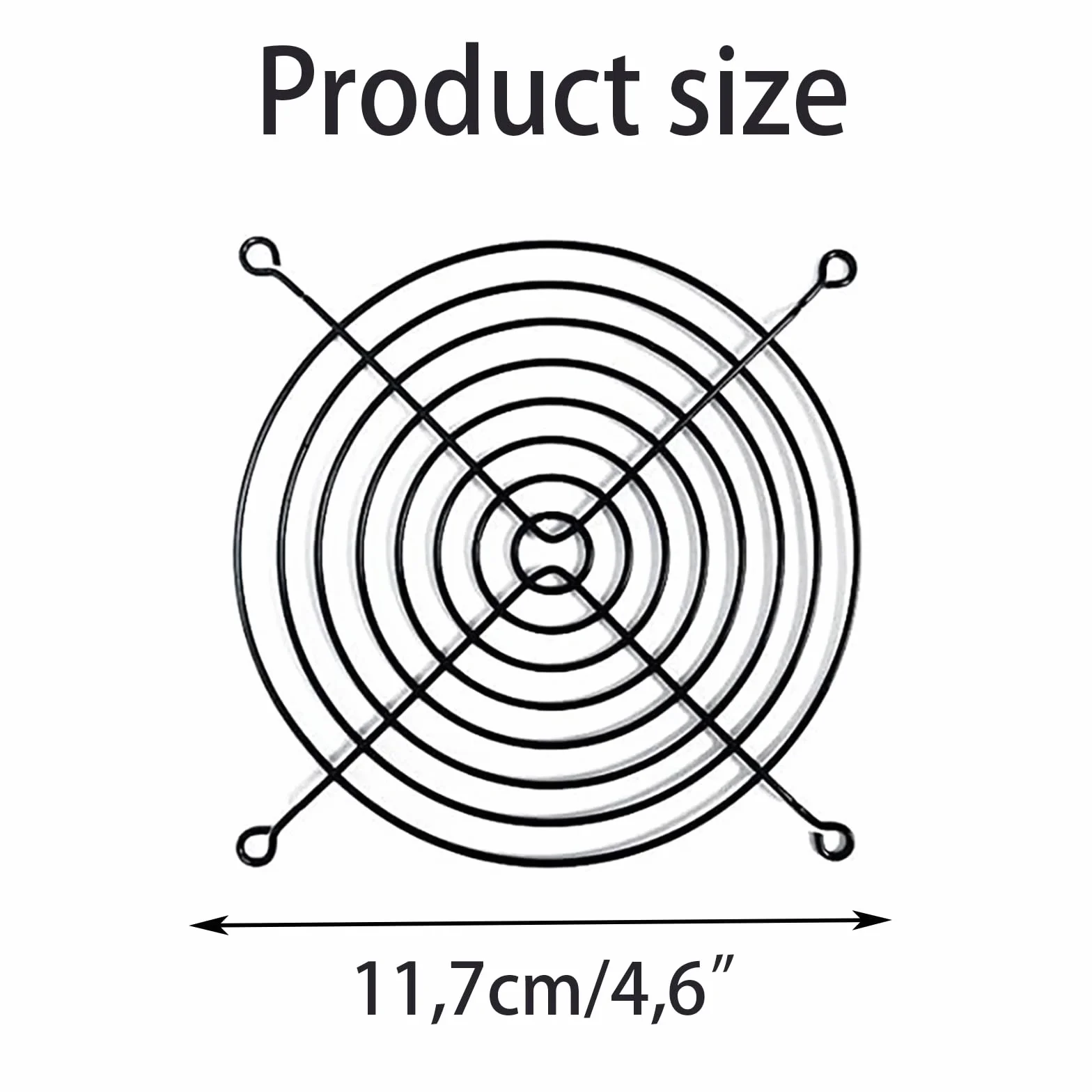 2 Piezas Rejilla Metálica para Ventilador de PC 120mm - Griglia di Protezione in Metallo, Compatible con Ventiladores de CPU, Refrigeración, Gabinete, para Ventola di Raffreddamento (Negro)