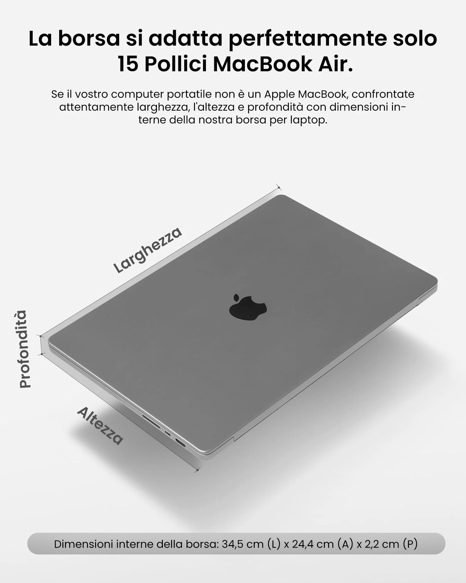 tomtoc 360° Custodia per 15 Pollici Nuovo MacBook Air M5/A3448 (2026), M4 2025, M3/M2, Borsa Business per 15'' Microsoft Surface Laptop 7/6, Dell XPS 15 Plus, MacBook Pro15, Acer HP Chromebook 14