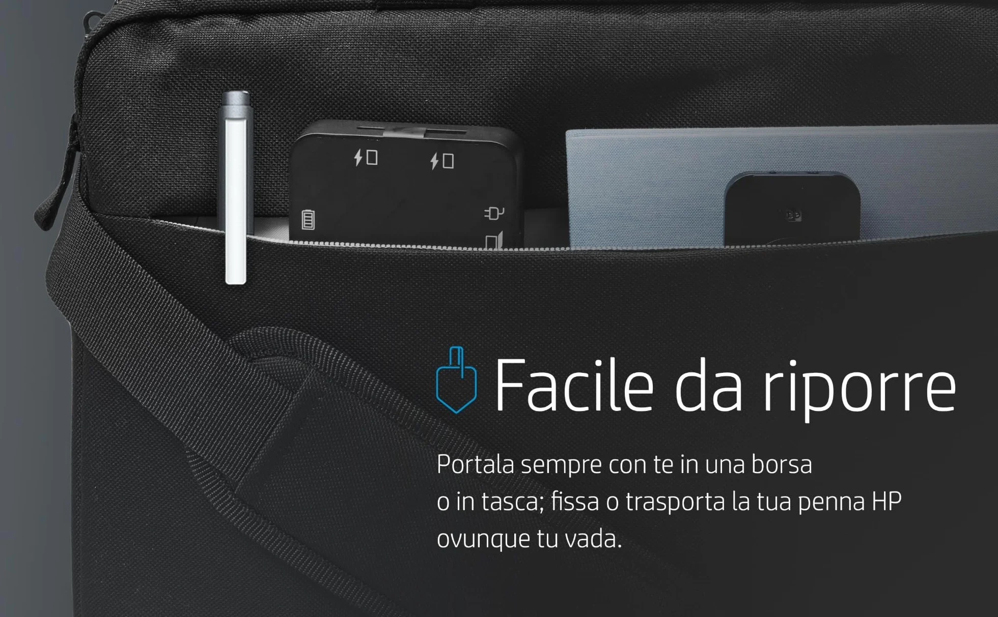HP MPP 1.51, Penna Ricaricabile, 2 Punte Intercambiabili, 2 Pulsanti Configurabili, Autonomia fino a 18 Mesi, Supporto Magnetico, Compatibile con PC con Tecnologia MPP, Nera