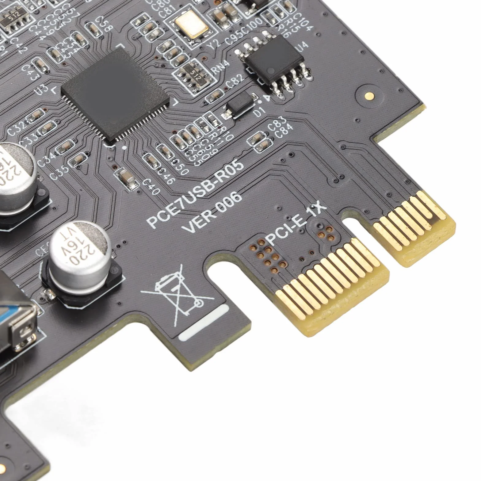Scheda di Espansione PCIE a 7 Porte, Scheda di Espansione PCIe Ad Alta velocità da 5 Gbps a USB 3.2 per Scheda Host PC Desktop, Supporto per 11/10/8/7/XP e Linux