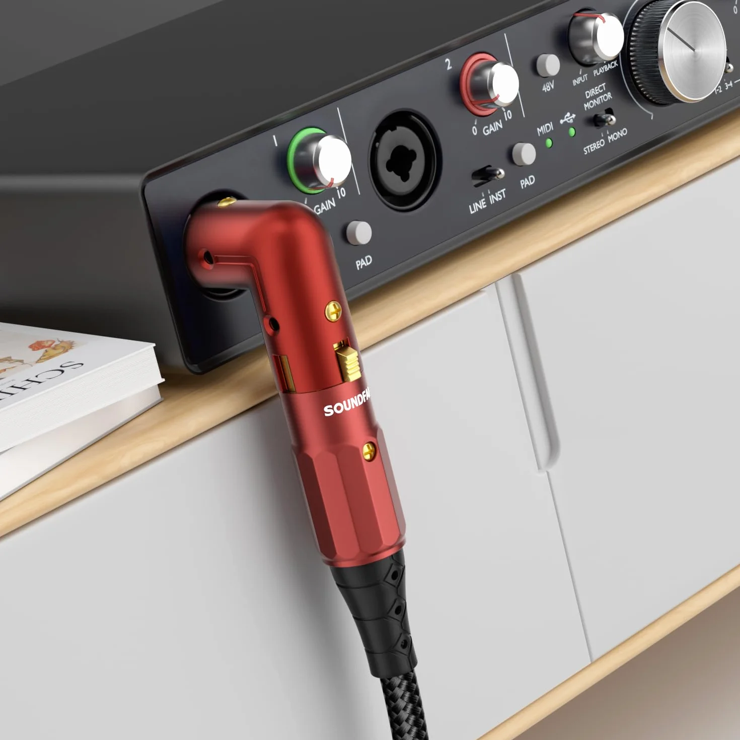 Adattatore XLR a 90 Gradi per Cavo Microfono con Angolo Regolabile, Connettori XLR Maschio a Femmina Professionali Placcati Oro, Confezione da 2 Pezzi