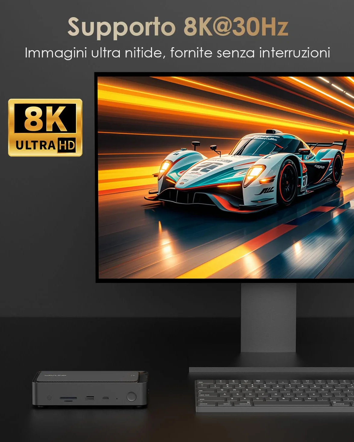 WAVLINK 12 in 1 Docking Station 3 Monitor per Windows e Mac OS, con 8K a 30 Hz HDMI/DP,con Alloggiamento SSD M.2 PCIe/SATA, Supporto Power Delivery da 100 W, USB-C/A, SD/TF, Gigabit