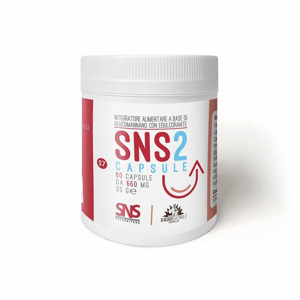 Erbenobili Sns2 Capsule Integratore Alimentare Glucomannano 60 Capsule 550 mg