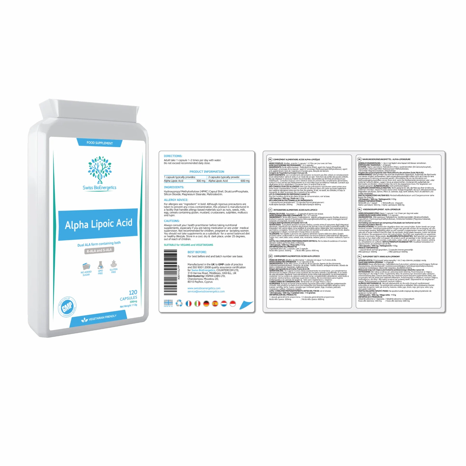 Acido alfa lipoico 300 mg 120 capsule ALA R-ALA S-ALA