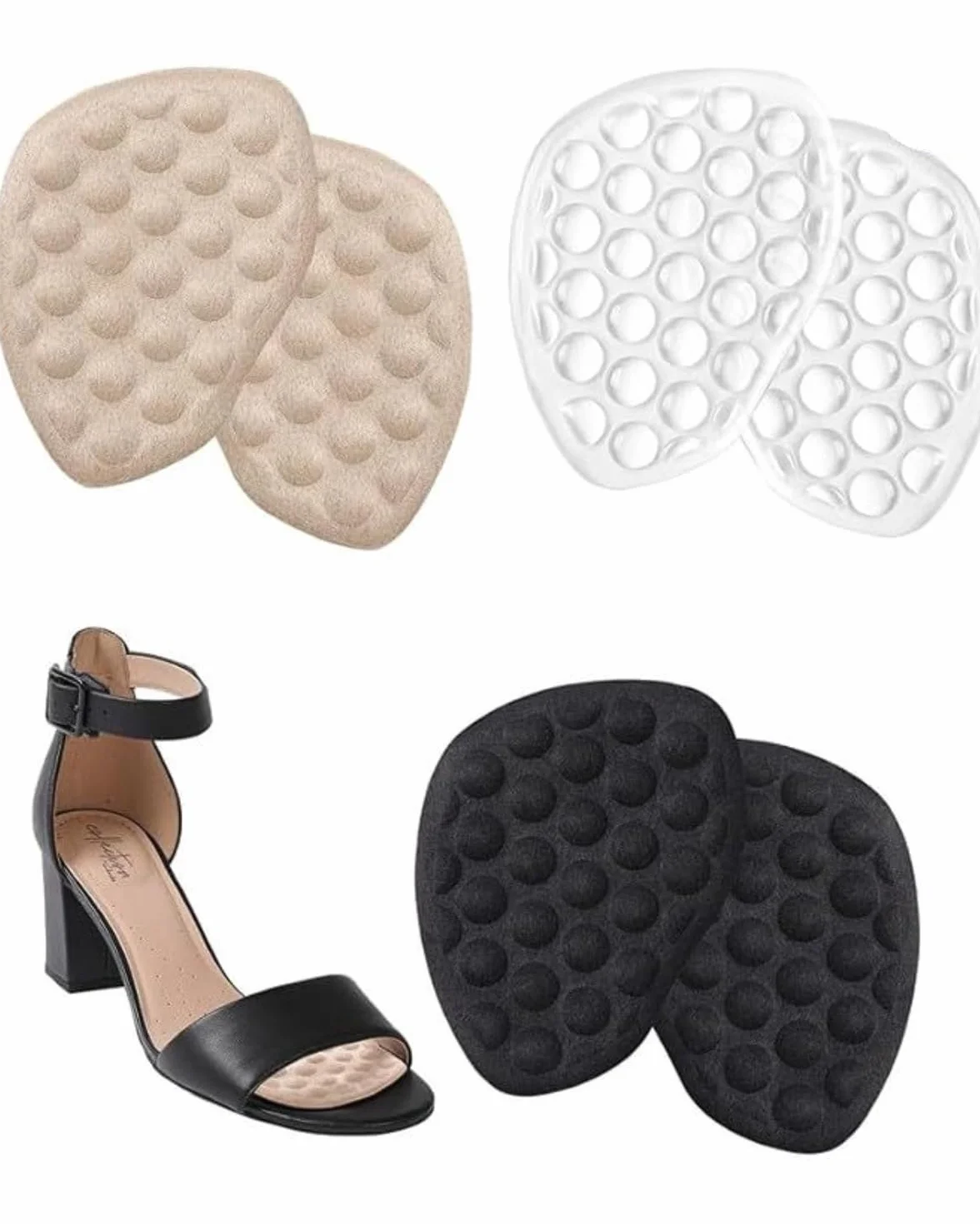 Solette Gel per Scarpe Cuscinetti Antiscivolo in Silicone 3 Paia Riutilizzabili