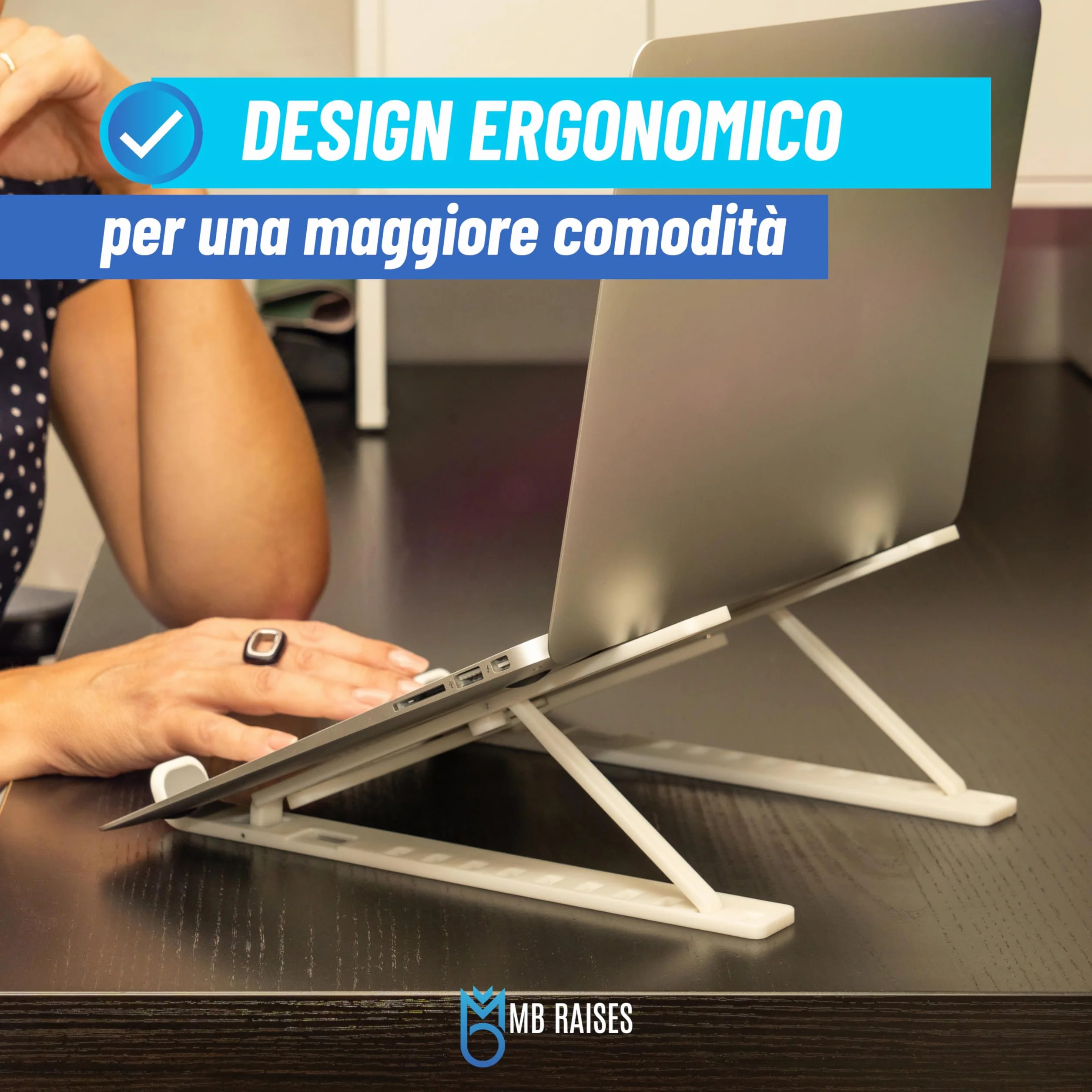 Supporto Pc Portatile, Gommini Antiscivoli, Supporto Tablet Con 10 Livelli Di Altezza, Piccolo E Pratico, Ventilazione e Dissipazione del Calore, Bianco