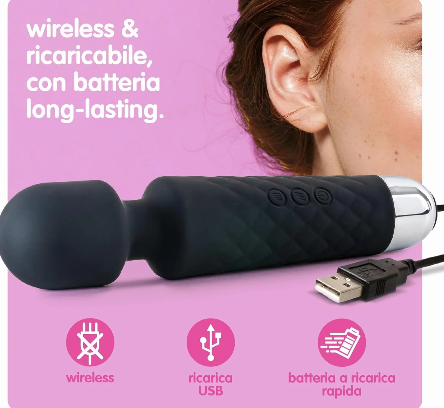Vibratore Sessuale per Donna Oliver James - Stimolatore Punto G con 8 Velocità e 20 Modalità - Nero Intenso