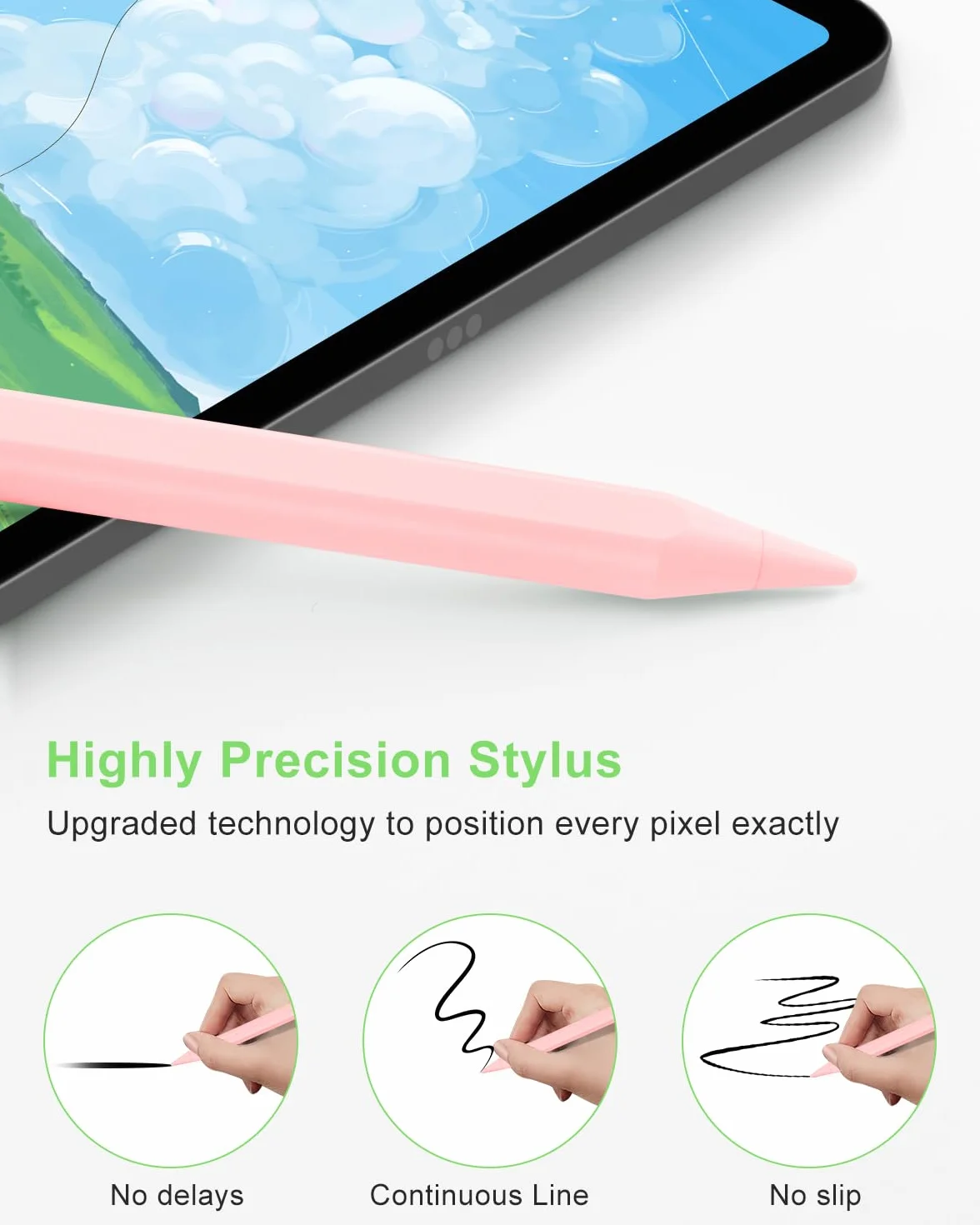 DAORANGE Penna per Tablet Touch Screen, Universale Stylus Pen Penna ad Alta Sensibilità per Android Tablet Compatibile con iPad, per Samsung, per Huawei, per XiaoMi, per Redmi, Smartphone (Rosa)