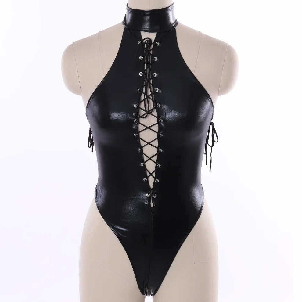 PETMHS Leather Harness Corset Belt with Garter Straps Punk Body Suit