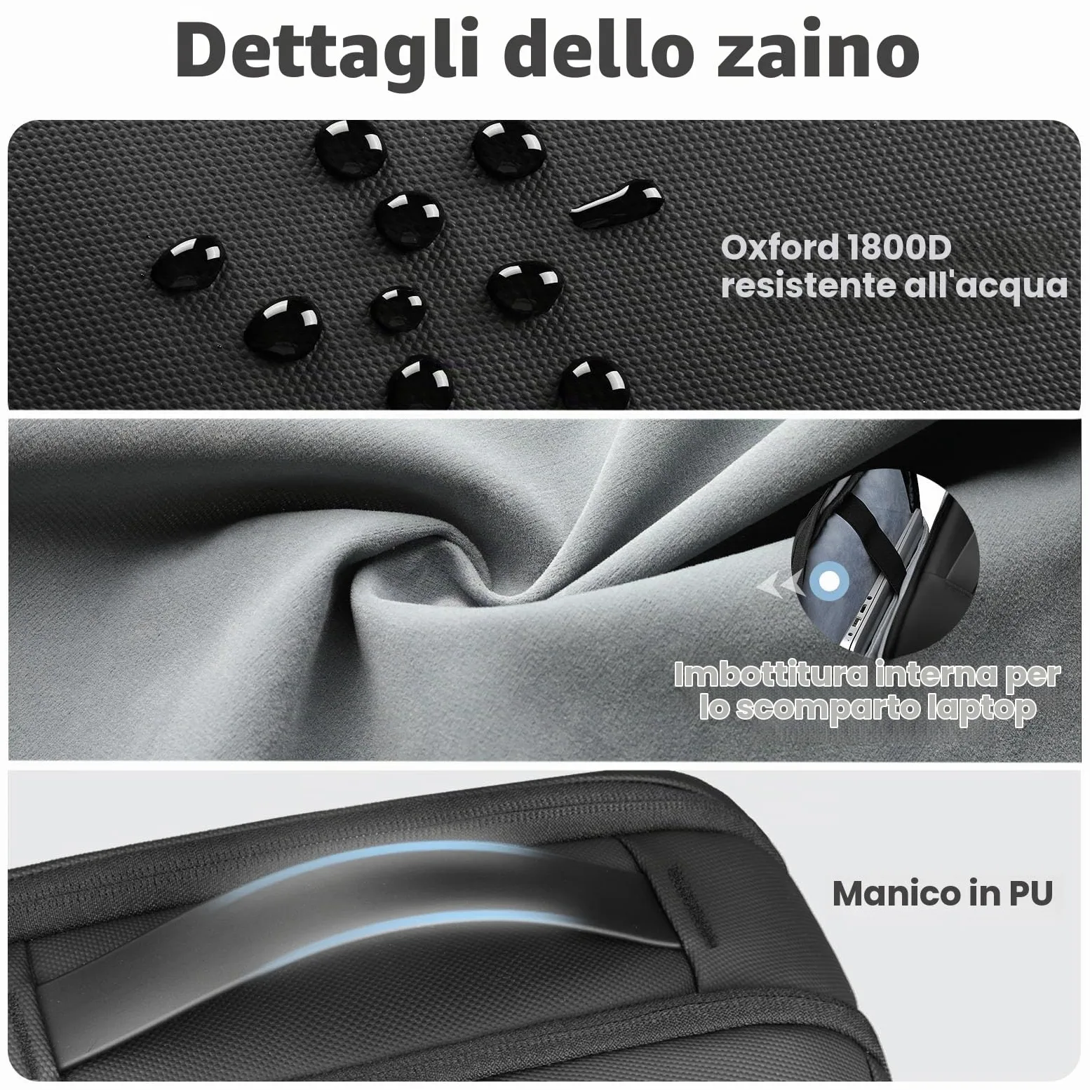hk Zaino Porta PC 15,6 Pollici Uomo Donna con Cerniere Antifurto | Zaino Lavoro Impermeabile 25L con USB A&C, Zaino Business per Ufficio, Viaggio, Università e Cabina Aereo, Nero