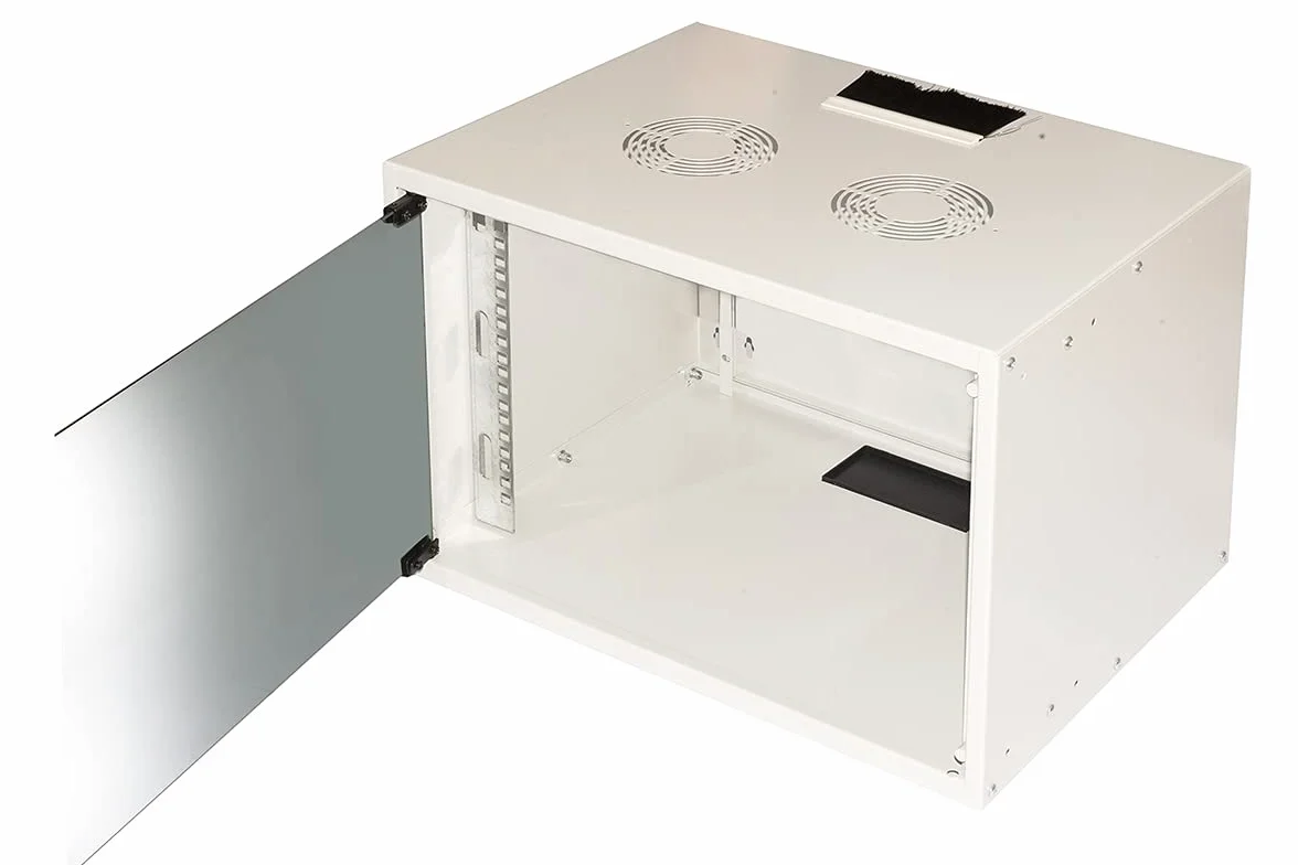 LINK armadio rack 19" LK1907U40E disassemblato 6 unità da muro dimensioni 54x30x37 cm colore grigio porta a vetro temperato con chiusura a chiave capacità di carico 40 kg 1 unità