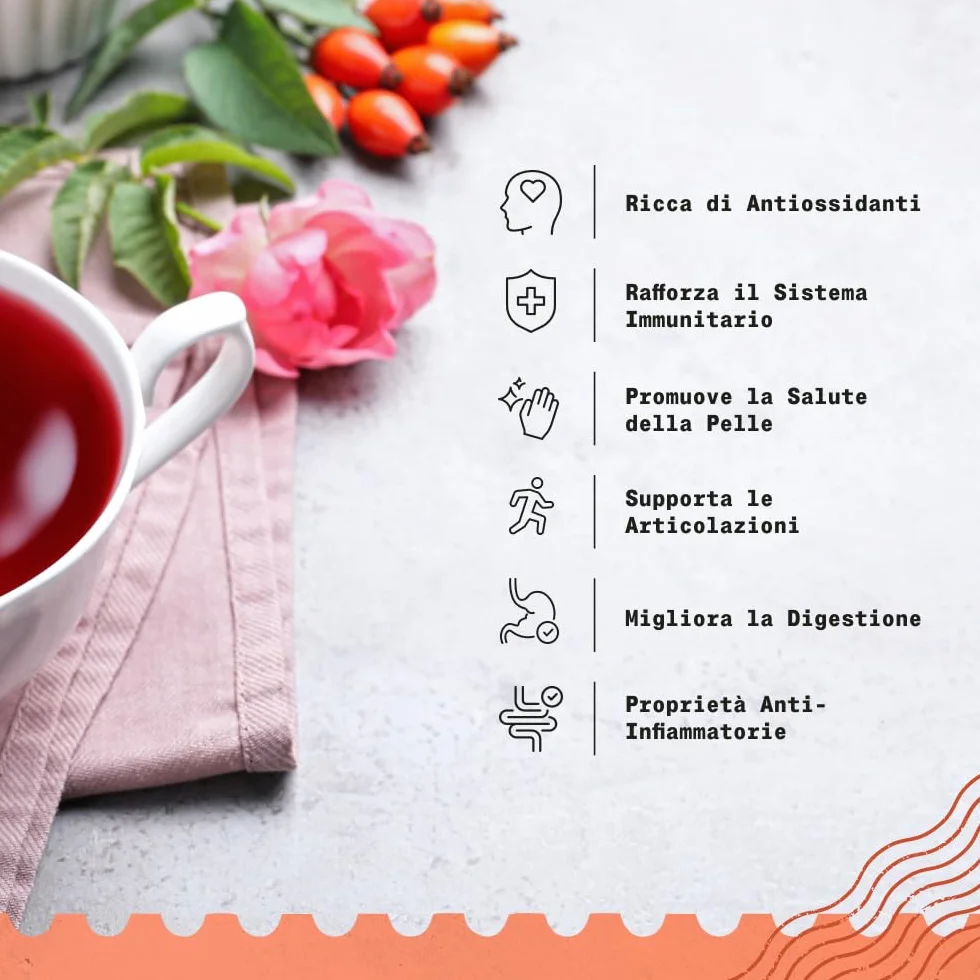 Rosa Canina Cruda Biologica in Polvere 200g Naturale Pura Bacche Bio Cinorrodo Macinato Intero Ricca Vitamina C Infusi Tisane Frullati