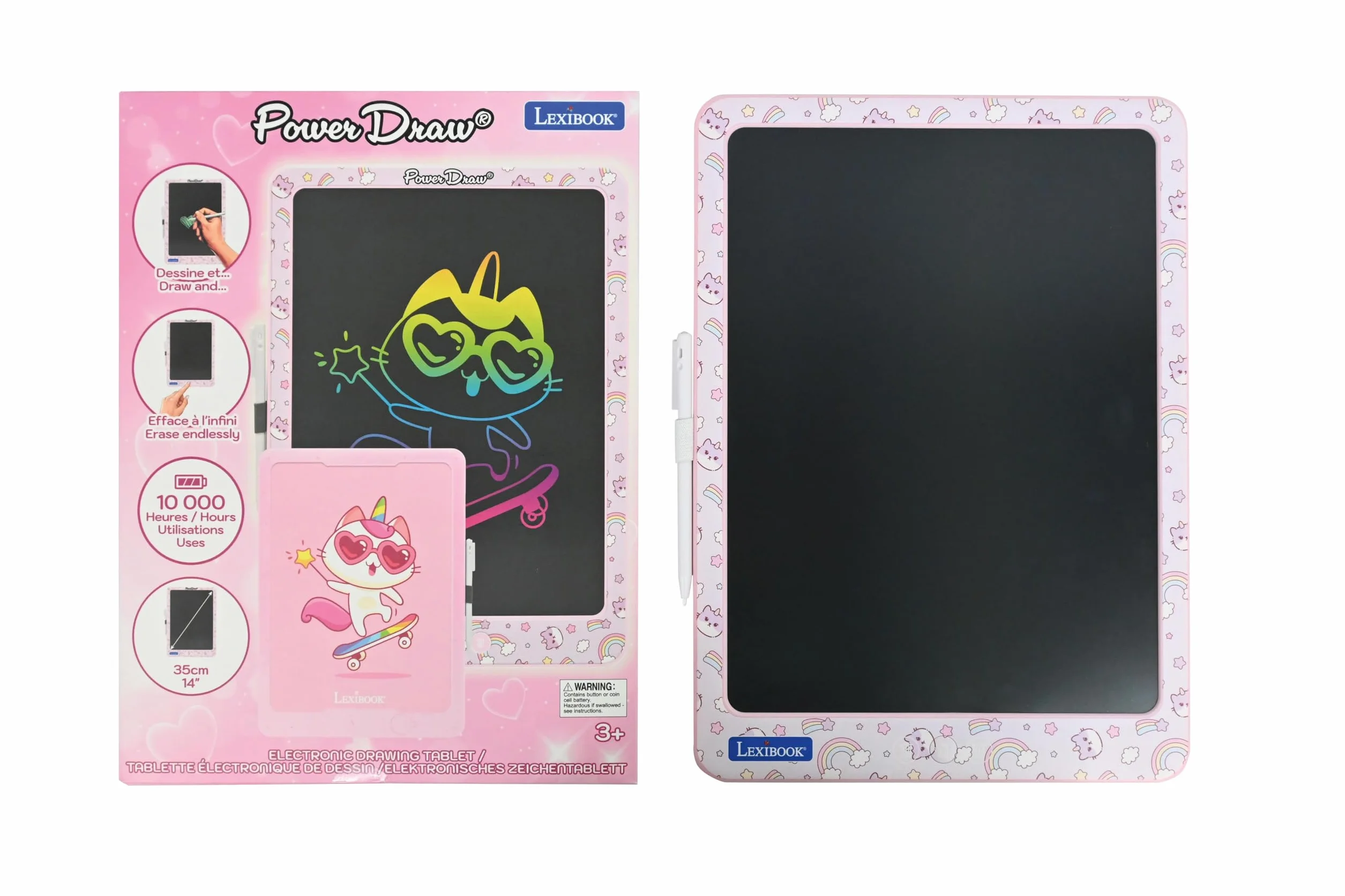 Lexibook Power Draw Lavagna Elettronica 14" LCD E-Ink Rosa CRT14G