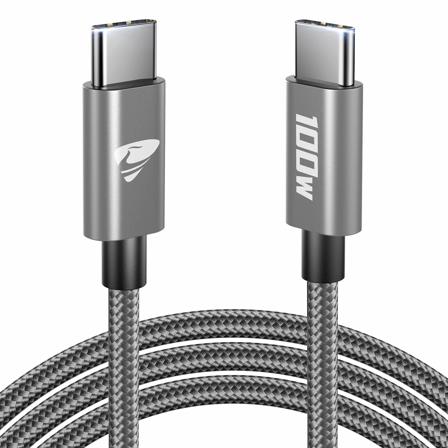 Cavo USB C 100W 5A Caricatore Ricarica Rapida 2M Nylon Type C to Type C per iPhone 16 15 Pro Max iPad Pro MacBook Samsung Galaxy S24 S25
