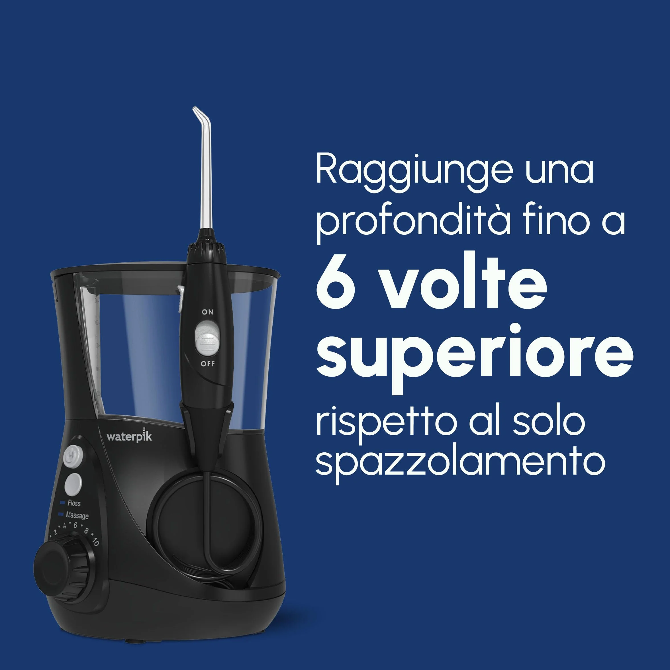 Waterpik Idropulsore Dentale Ultra Professional WP-662EU, 6 Testine, 10 Impostazioni, Nero