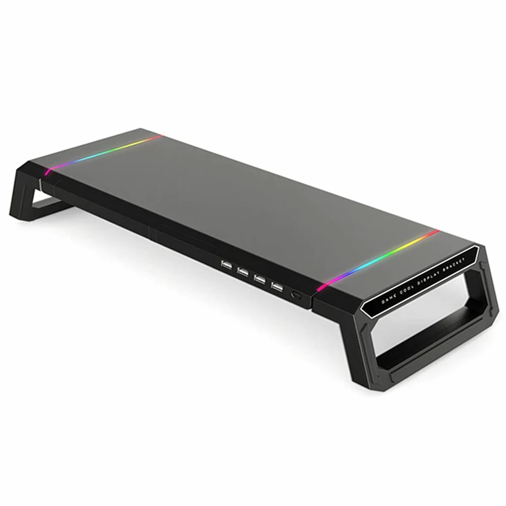 RGB Desktop Monitor Holder 4 USB 2.0 Laptop Stand Schermo del Computer