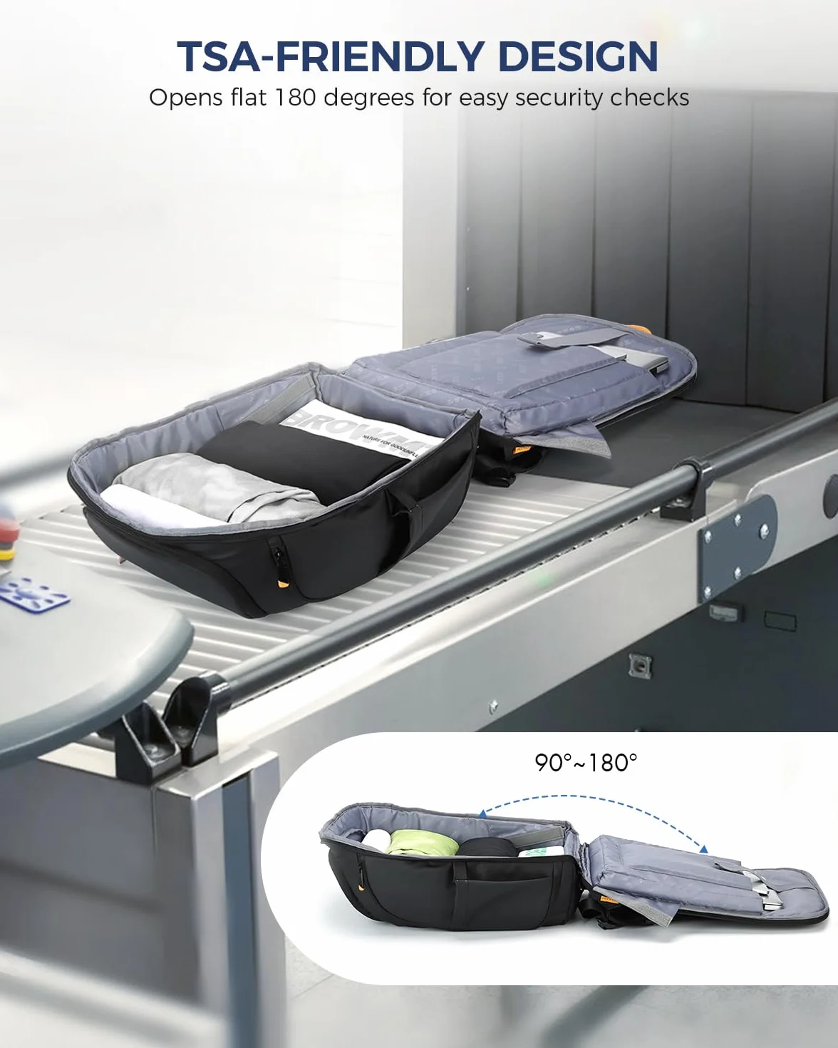 Ponhog Zaino Uomo Porta PC 17 Pollici - Zaino da Viaggio 900D Idrorepellente, Apertura 180° e Design Antifurto, Capacità 30L, Nero
