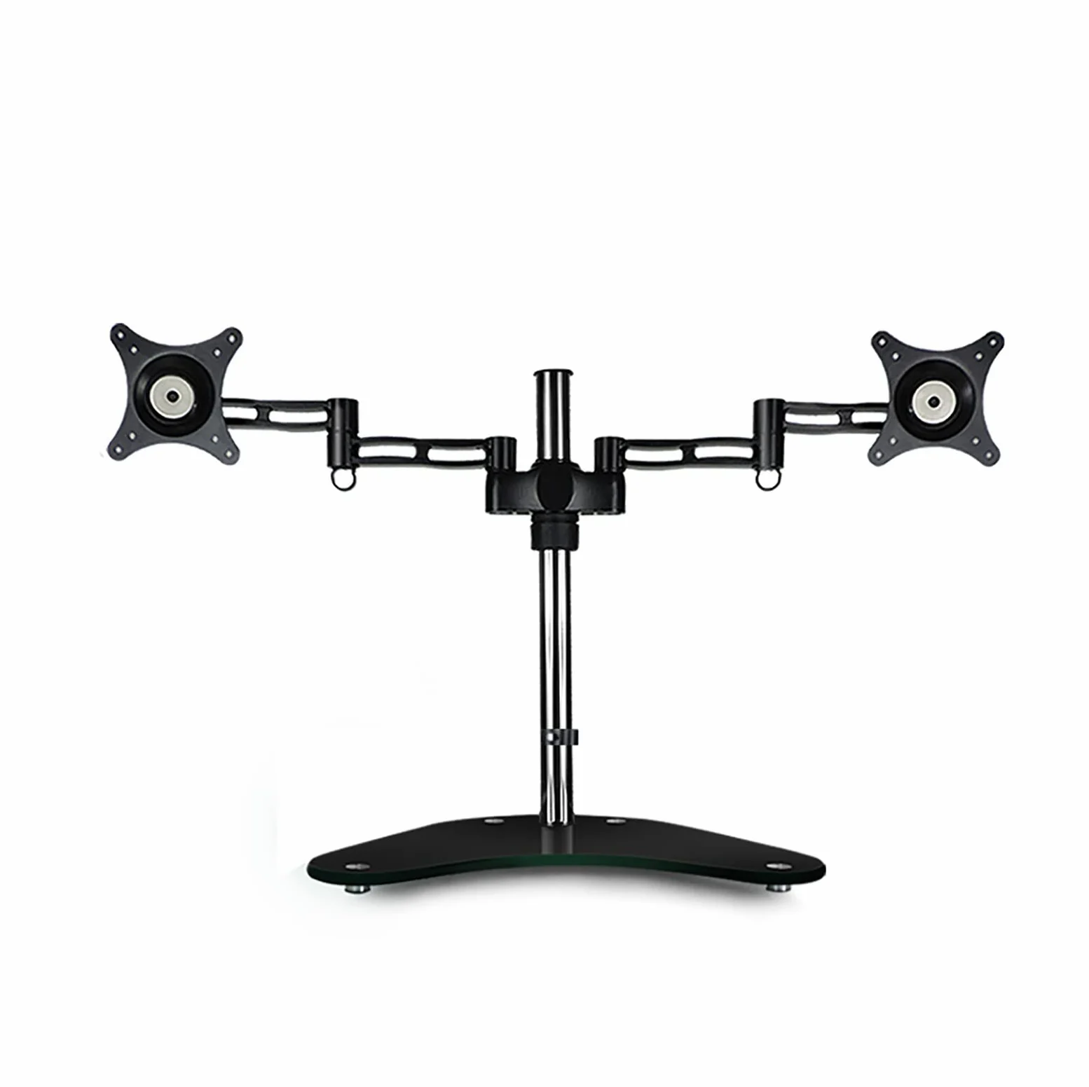 Supporto per Monitor, Braccio per Monitor con Base in Vetro Temperato E Sistema di Gestione dei Cavi, Supporto per Monitor Adatto A Schermi da 15 A 27 Pollici, Massimo 100X100 Mm.