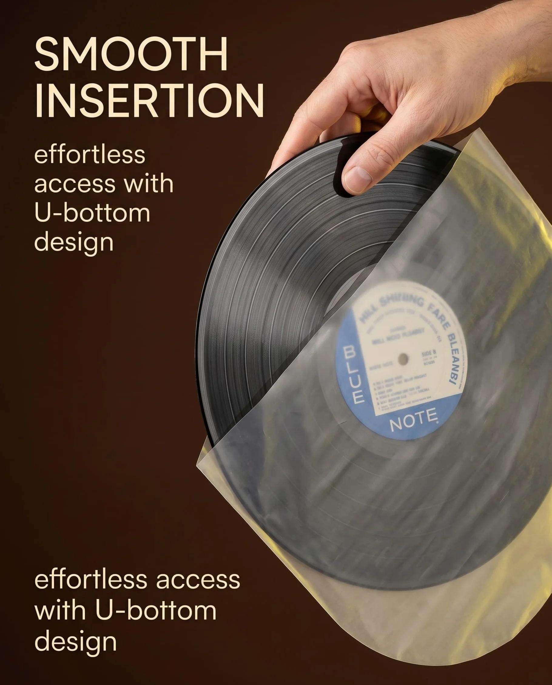 30 Pezzi Buste Interne per Vinili 12 Pollici, Protezioni LP Antistatiche, Sleeves Semitrasparenti con Fondo a U, 33 Giri