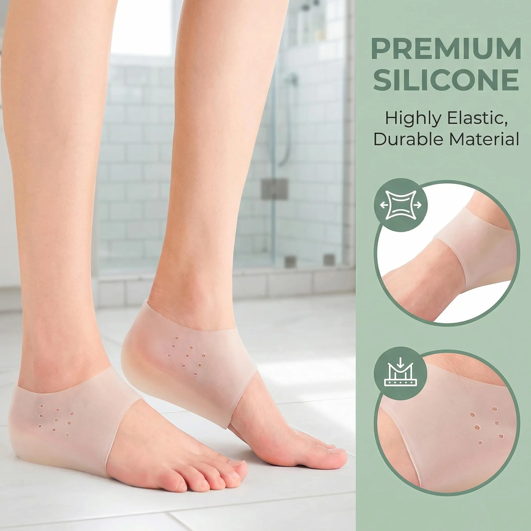 Solette Rialzanti Invisibili Silicone 4cm Skin Color Unisex Massaggio Piede