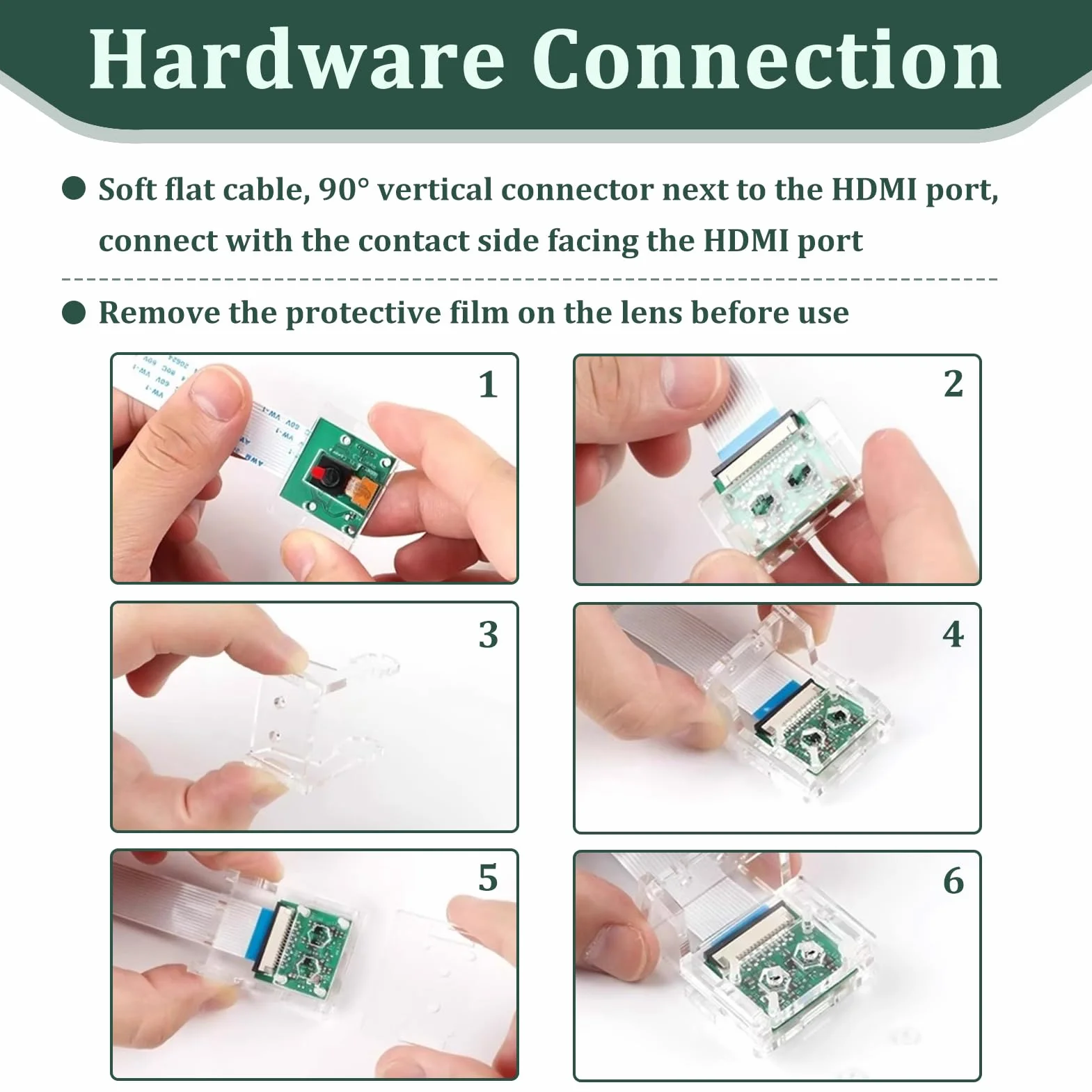 Camera Modulo Compatibile con Raspberry Pi e Raspberry Pi 3 B, 2, 1, Pi Zero, Fotocamera con Cavo Flessibile da 15 cm, Ad Alta Definizione per Progetti Fai da Te Cattura Foto Video in Alta Definizione