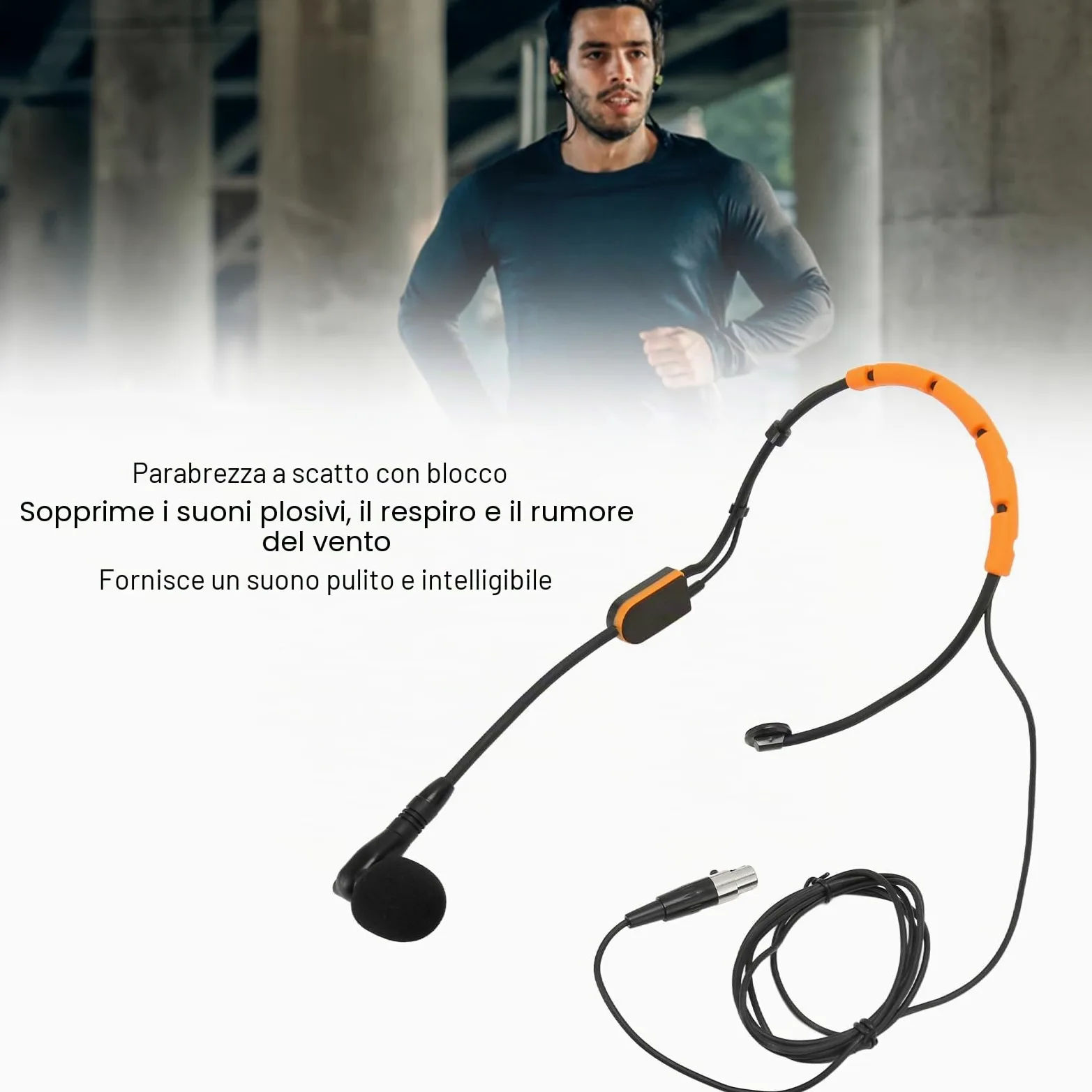 Microfono Ad Archetto per Wireless Shure PGA31 SM31 SM35, Microfono a Condensatore con Cuffia, con Connettore TQG, Resistente Alle Intemperie (YELLOW)