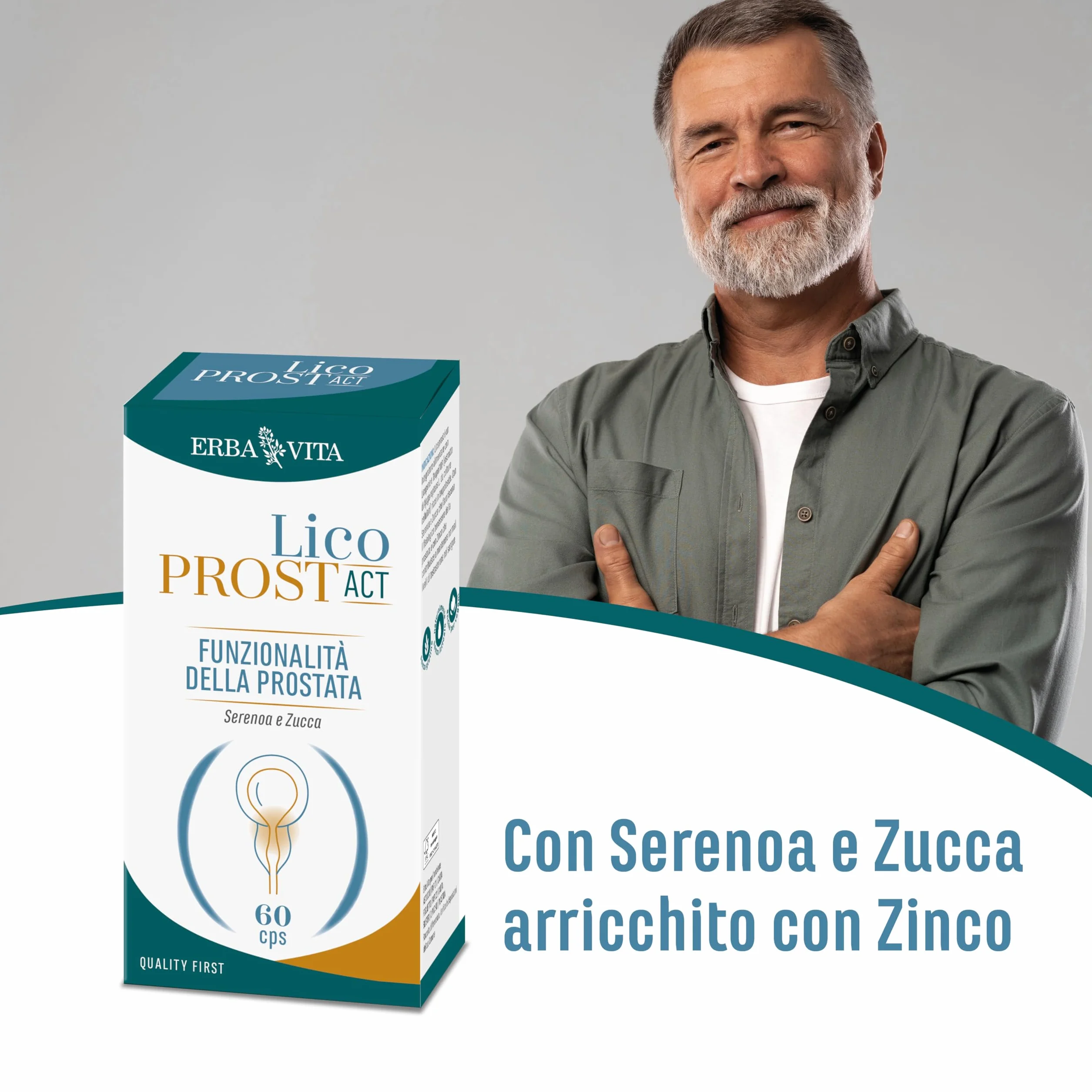 ERBA VITA Licoprost Act integratore alimentare con Licopene e Teupol10P 60 Capsule