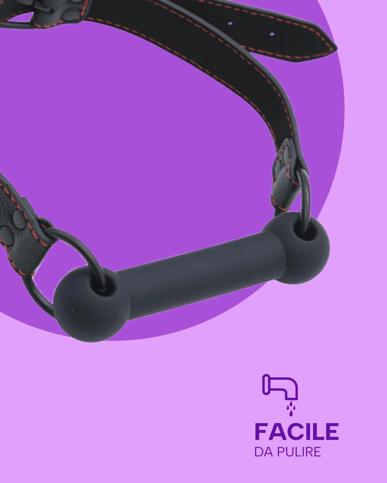 MySecretCase Silicone Ball Gag IPX7 Regolabile per BDSM Coppie Accessori Sessuali