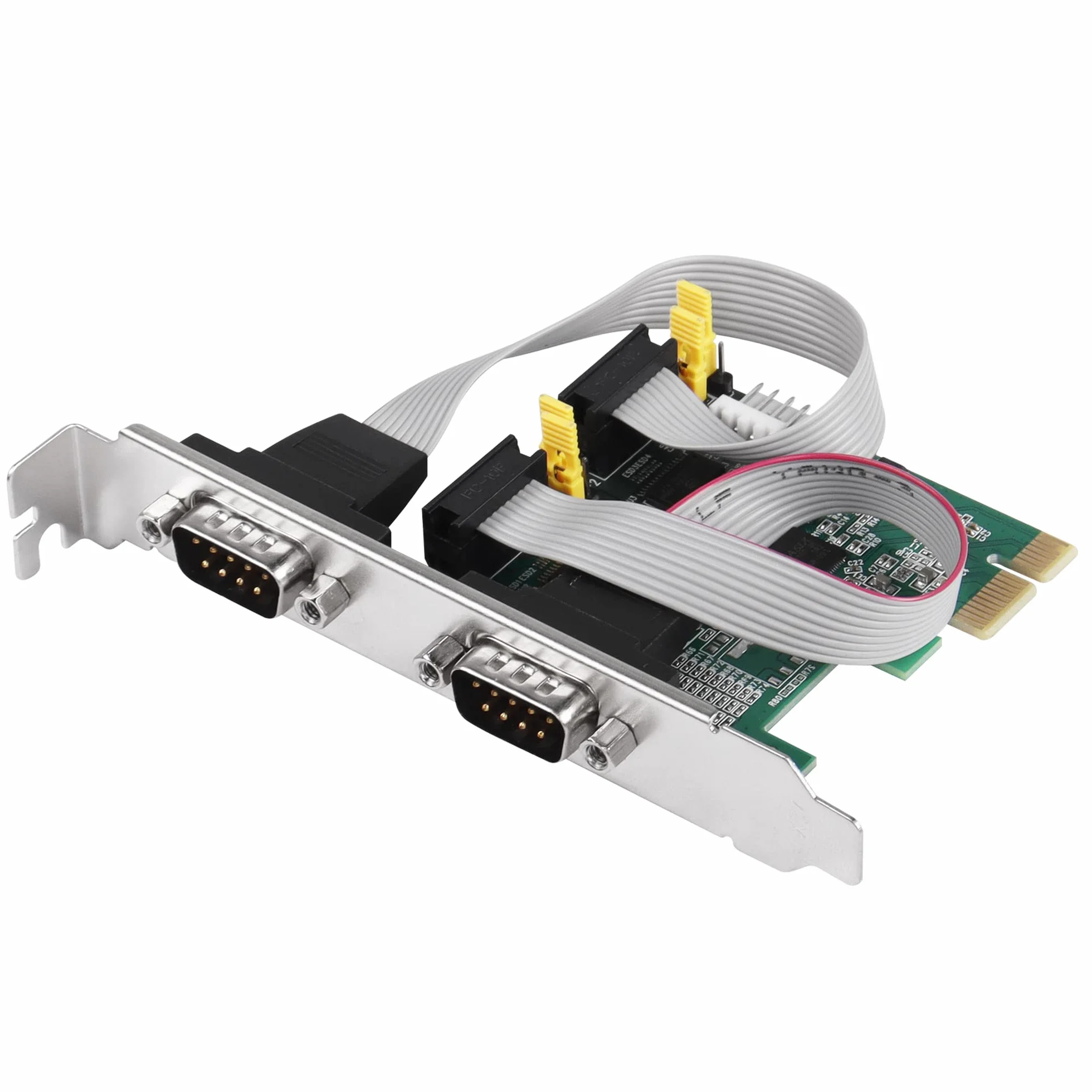 CERRXIAN Scheda adattatore seriale PCI Express RS232 a 2 porte, scheda di espansione DB9 Dual Channel PCIe X1 AX99100 per PC desktop