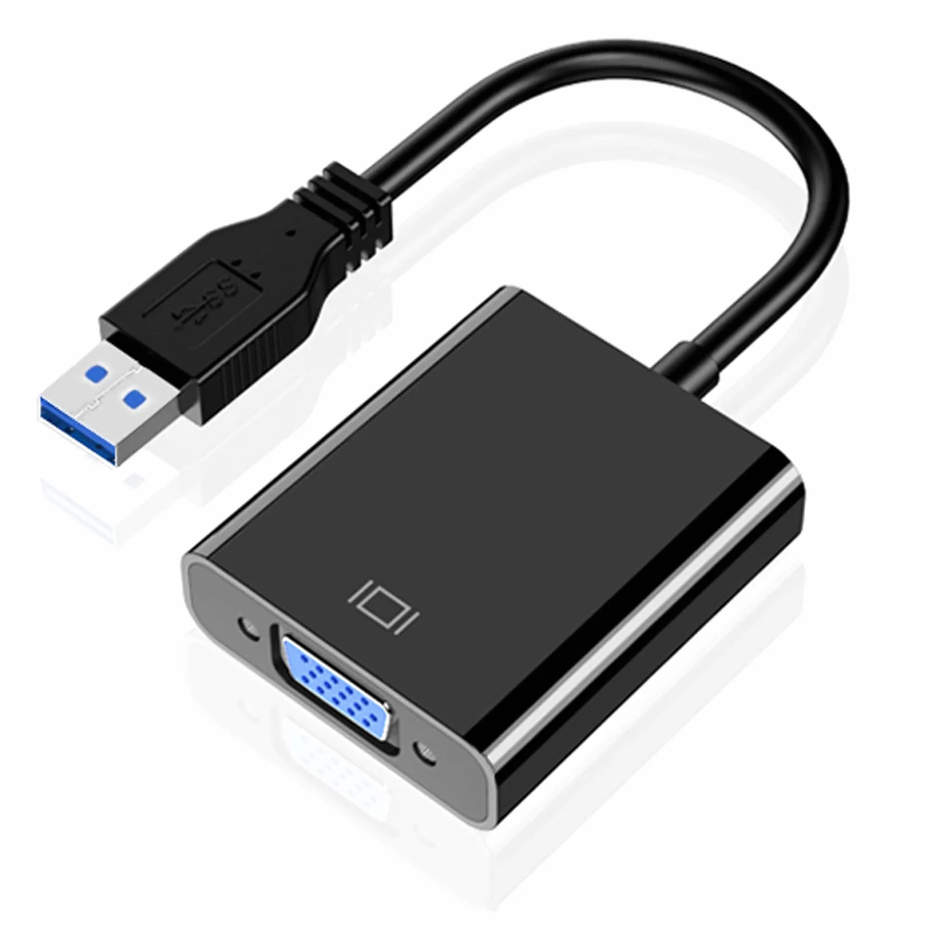 Adattatore USB a VGA per Monitor, Convertitore VGA a USB 3.0/2.0 1080P Multi-Display Cavo Video per Laptop Desktop PC