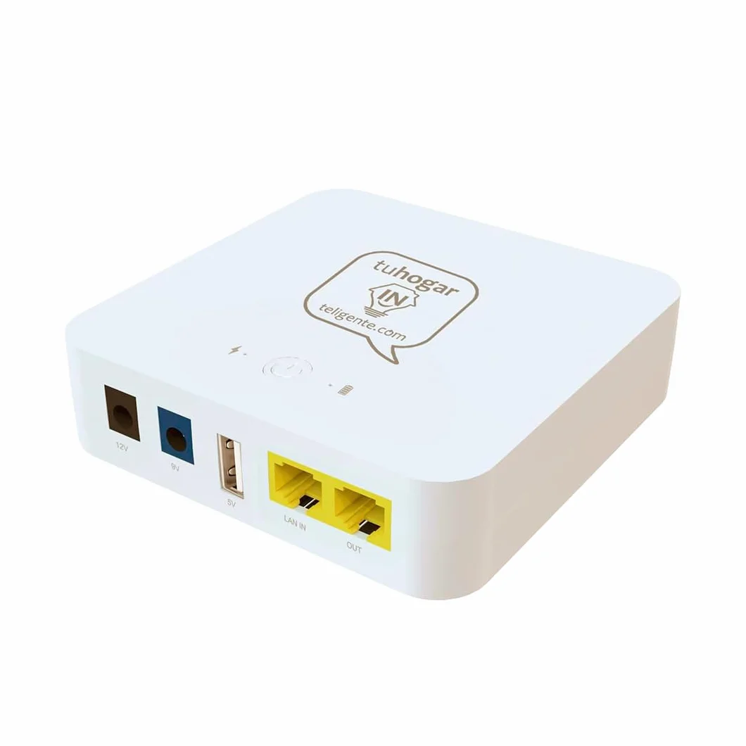 Nuovo Mini UPS o Mini SAI AC-DC | Con batteria interna ad alta capacità | Uscite 5V+9V+12V e PoE | Protezione contro interruzioni di corrente e cortocircuiti | Router, allarmi e dispositivi, 8800 mAh