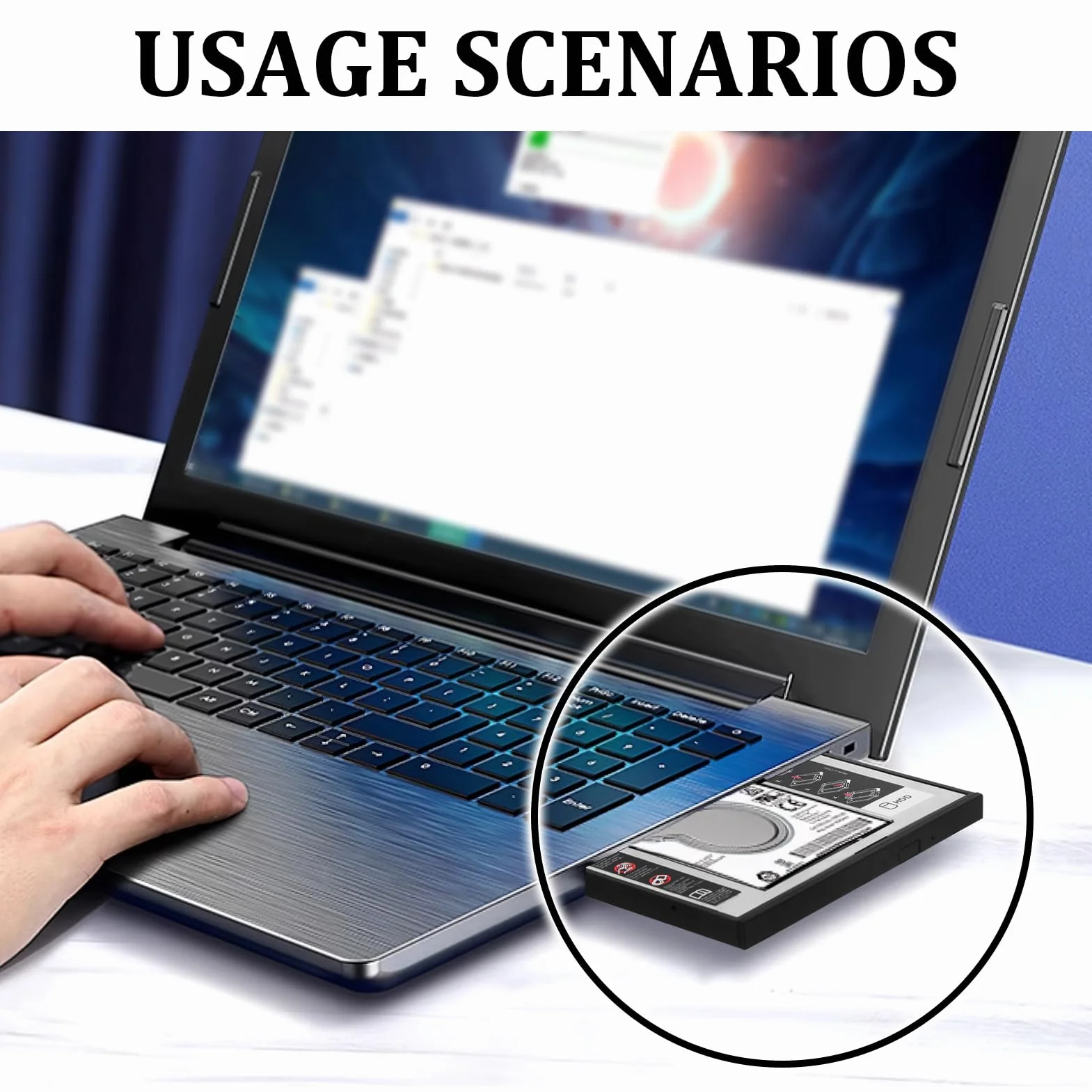 Cornice Universale per HDD/SSD da 9,5 mm SATA a SATA 3.0 - Adattatore Alloggiamento Unità Compatibile con Dell, HP, Lenovo ThinkPad, Acer, ASUS, Sony, Samsung, MSI